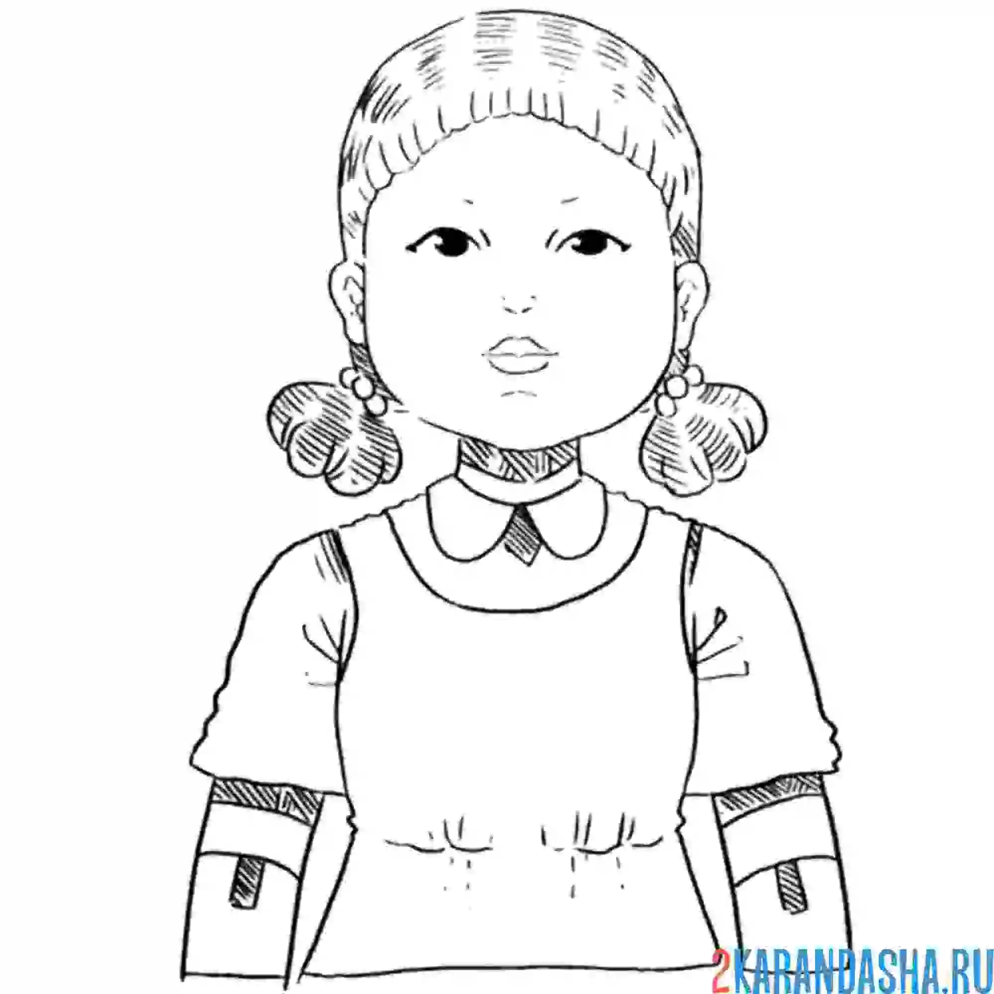 Раскраска кукла 1я игра