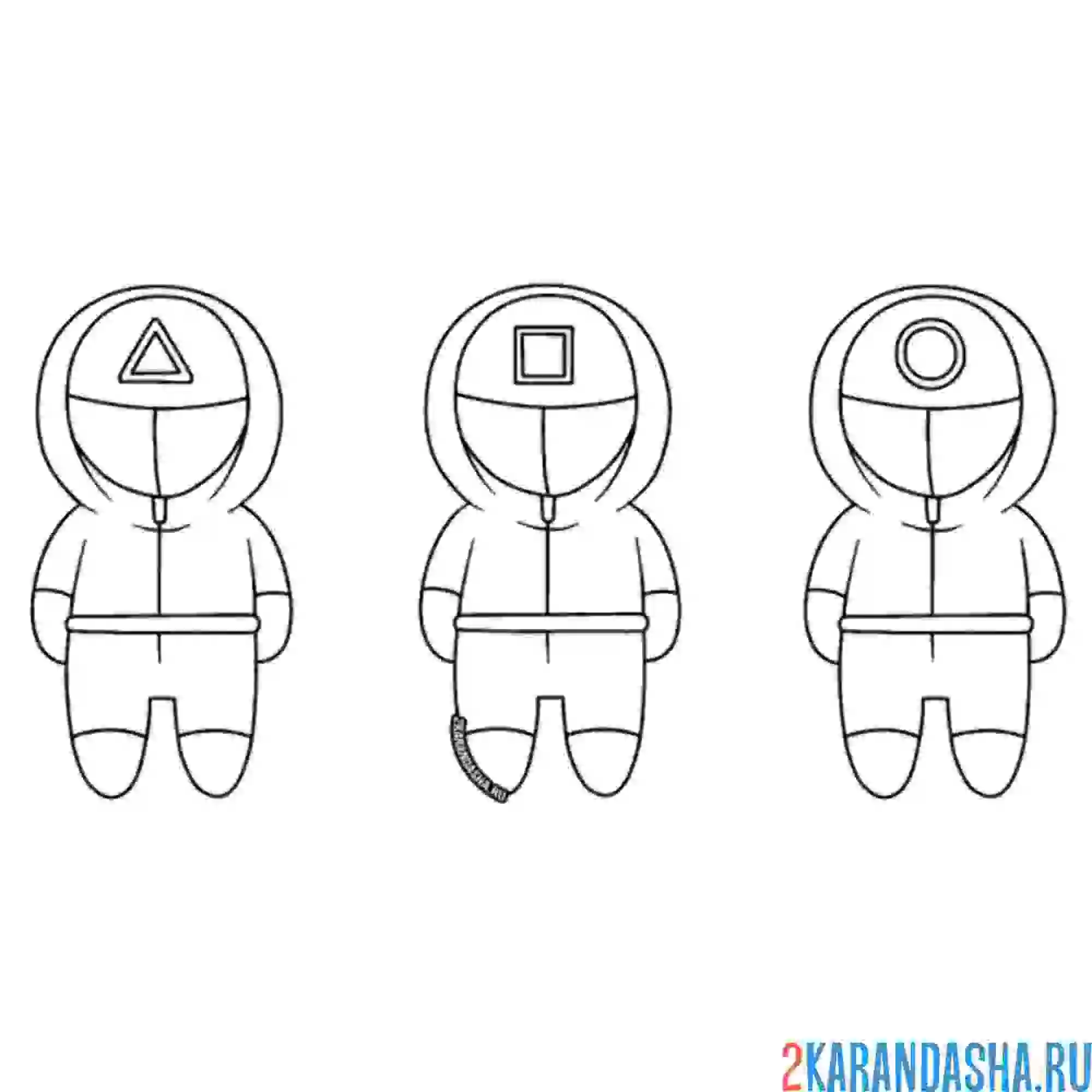 Раскраска охранники игры в кальмара