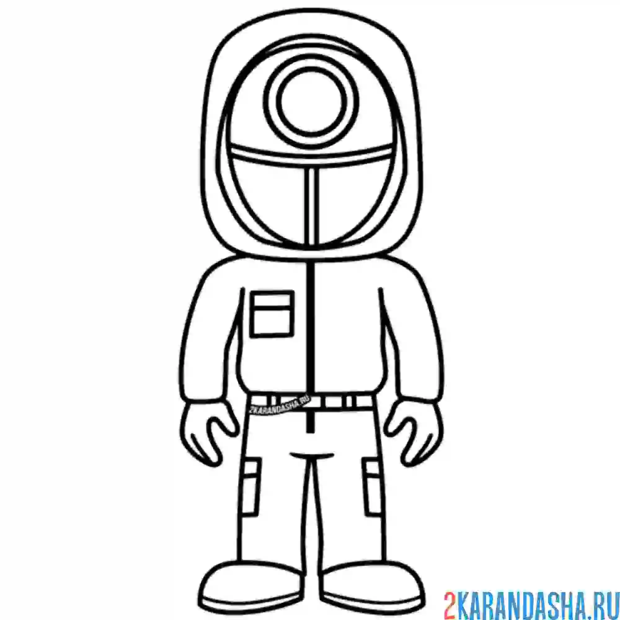 Раскраска мультяшный охранник круг