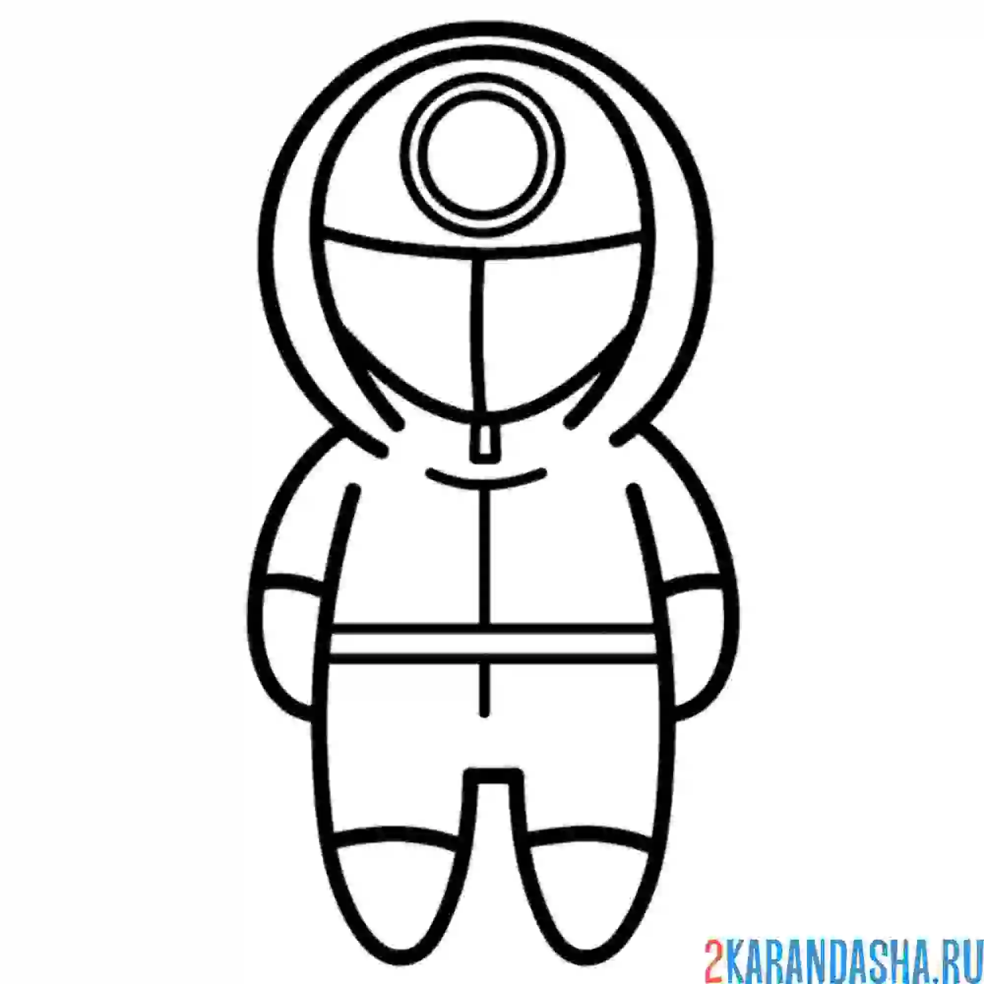 Раскраска охранник из игры в кальмара круг