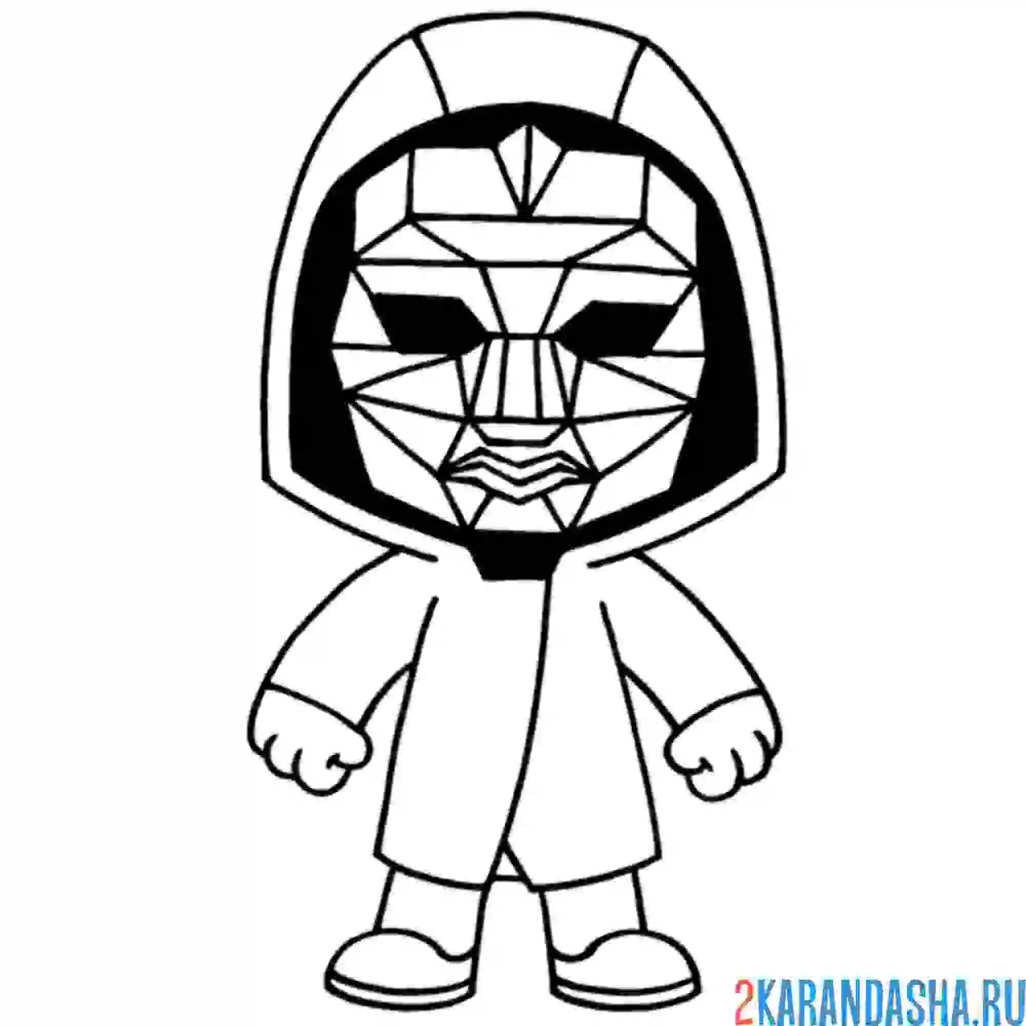 Раскраска ведущий игры в кальмара