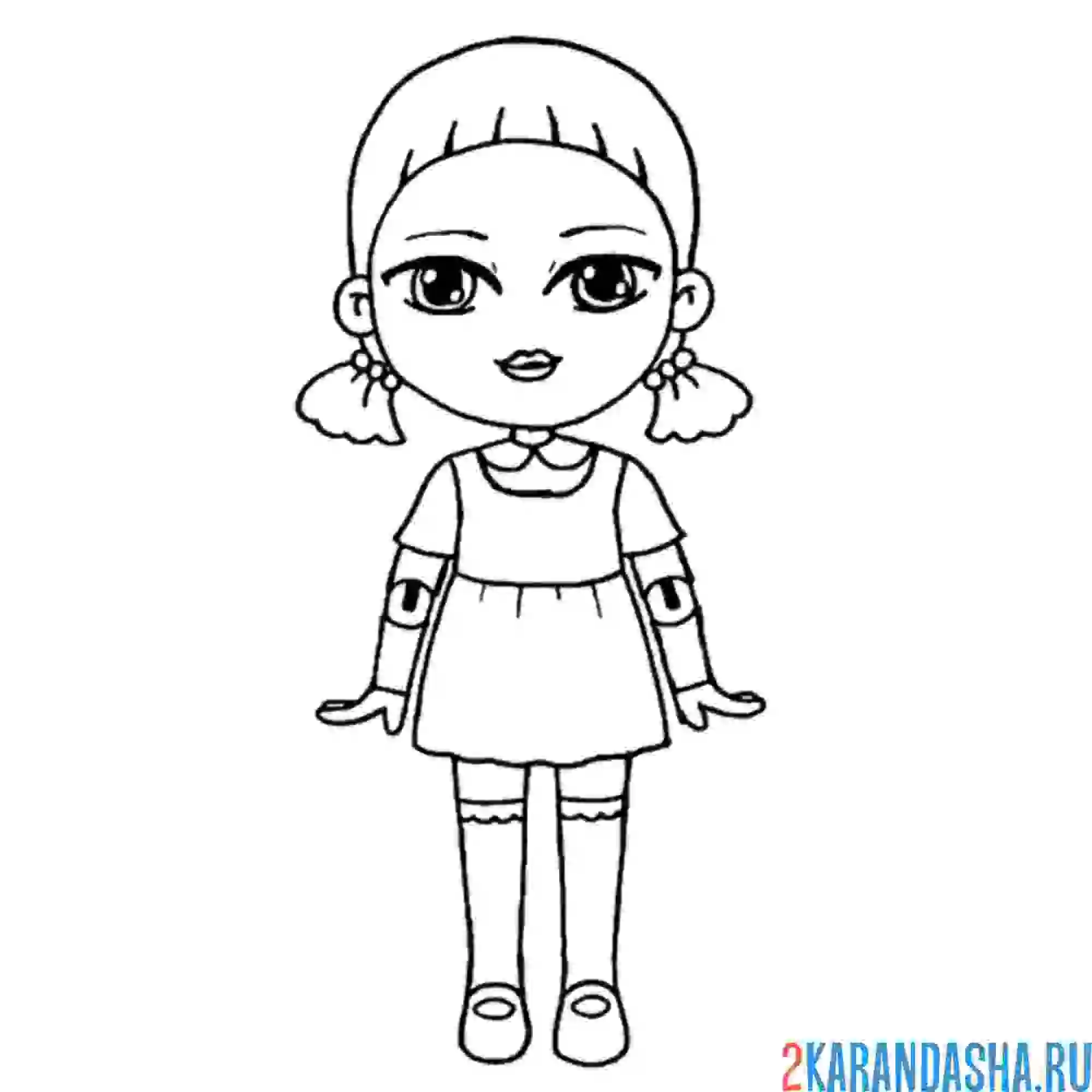 Раскраска кукла из первой игры