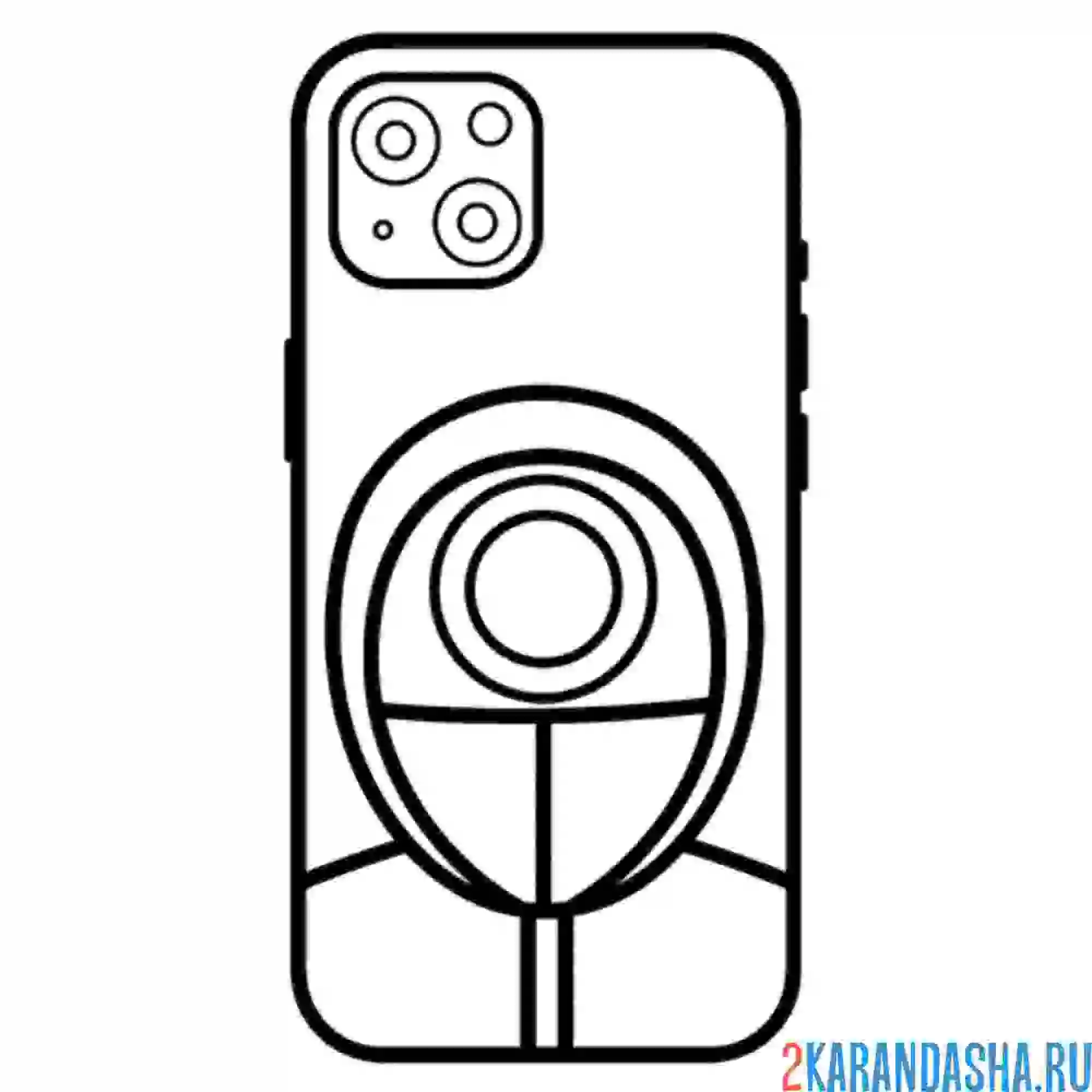 Раскраска чехол на телефон игра в кальмара