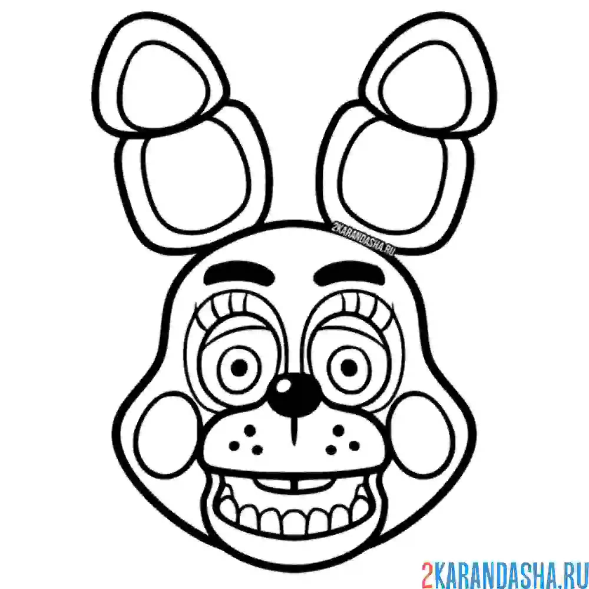 Раскраска бонни заяц голова