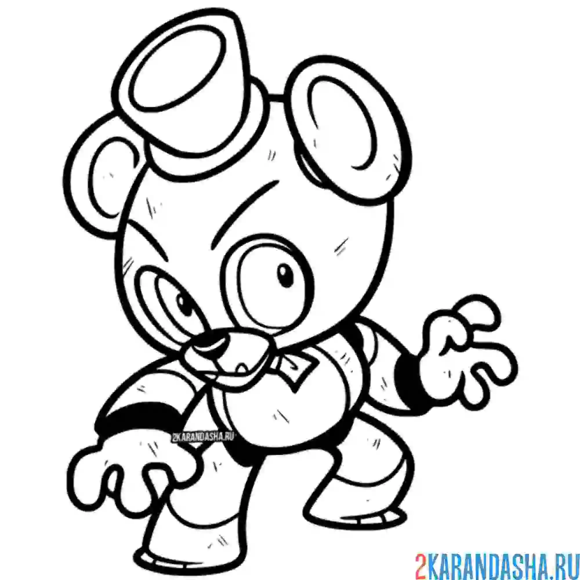 Раскраска фредди игрушка