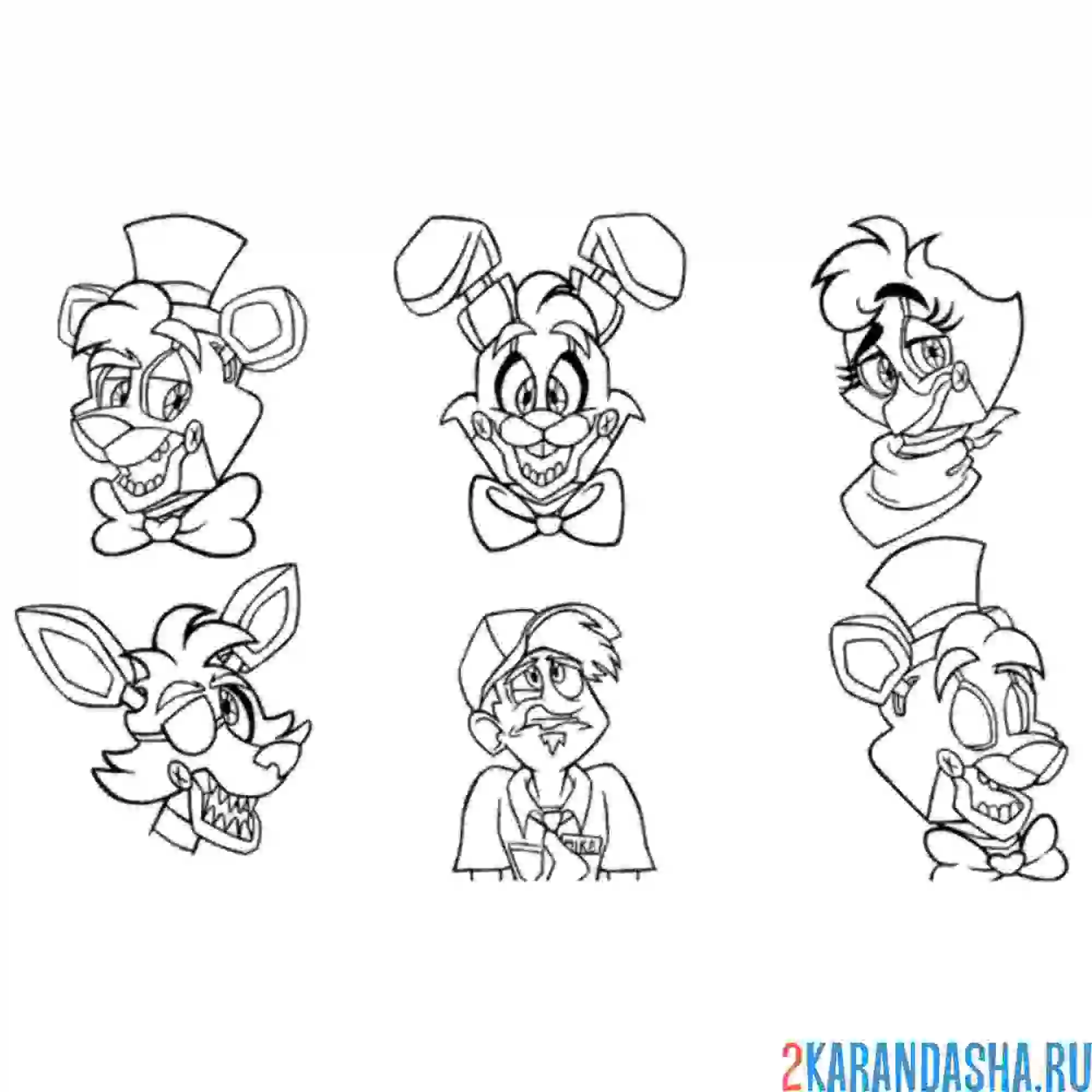 Раскраска герои аниматроники