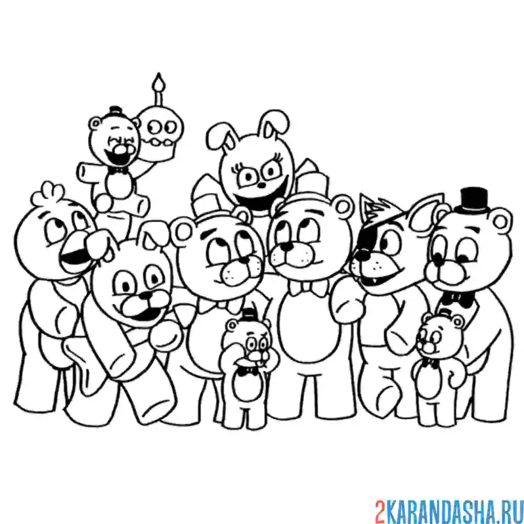 Раскраска аниматроники в сборе