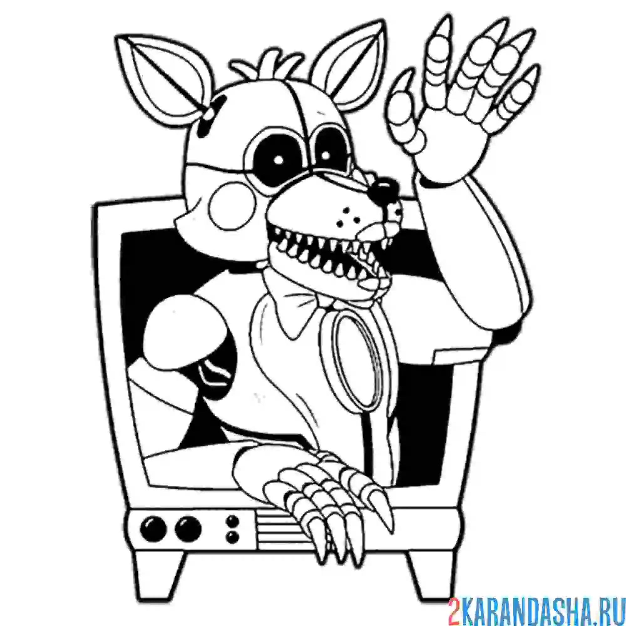 Раскраска фокси в телевизоре