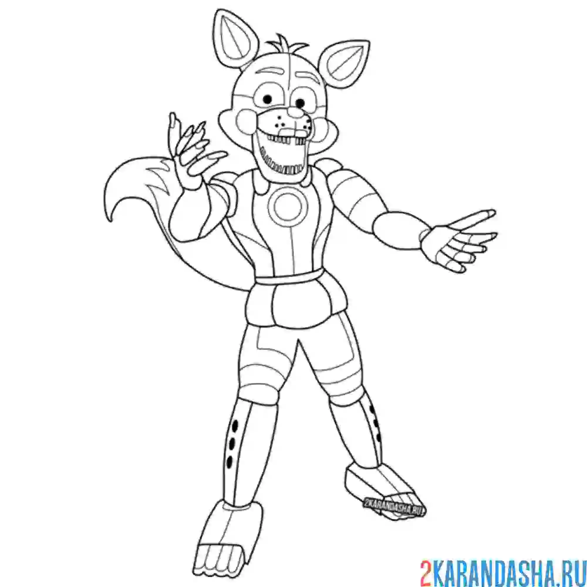 Раскраска фокси робот