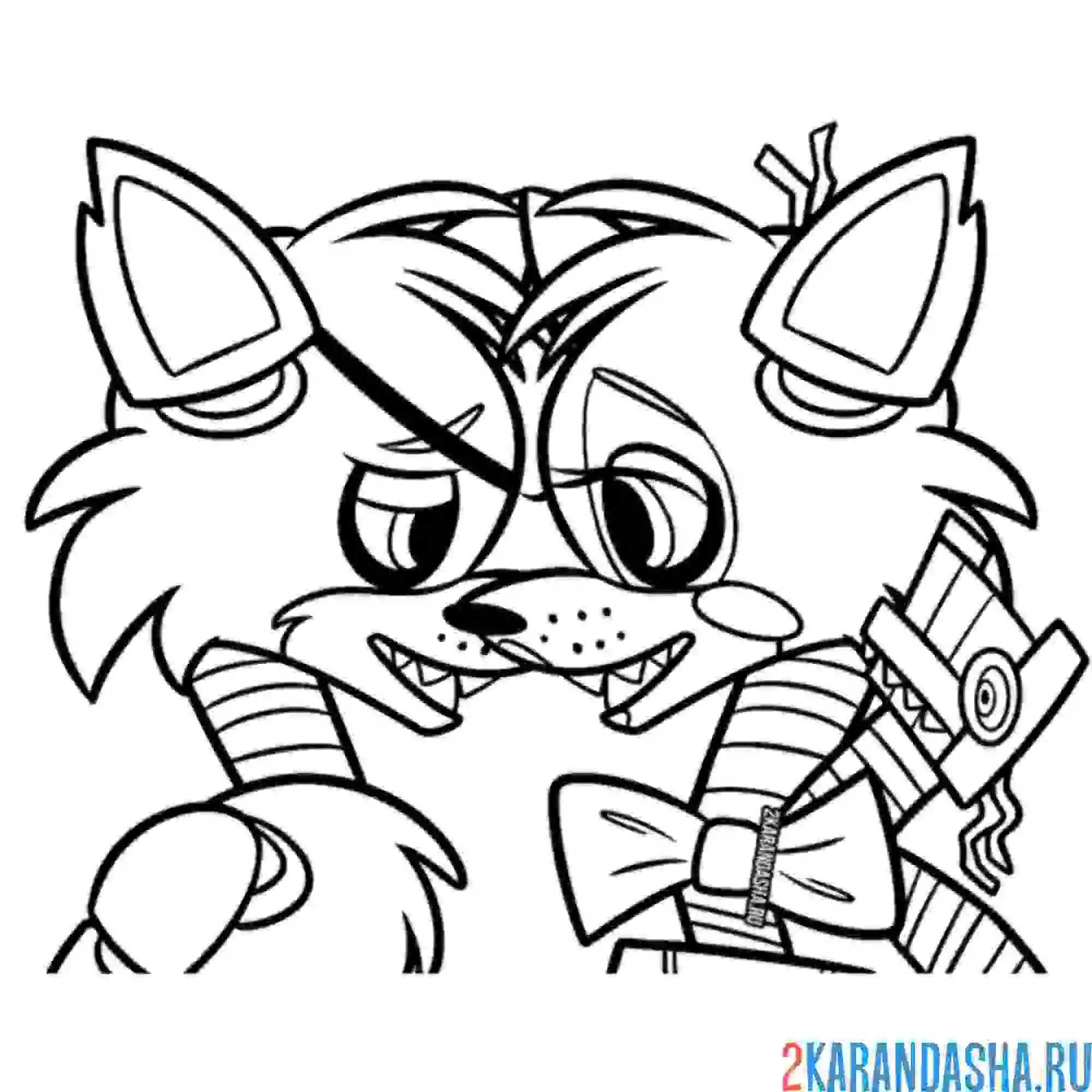 Раскраска фокси зеркальный