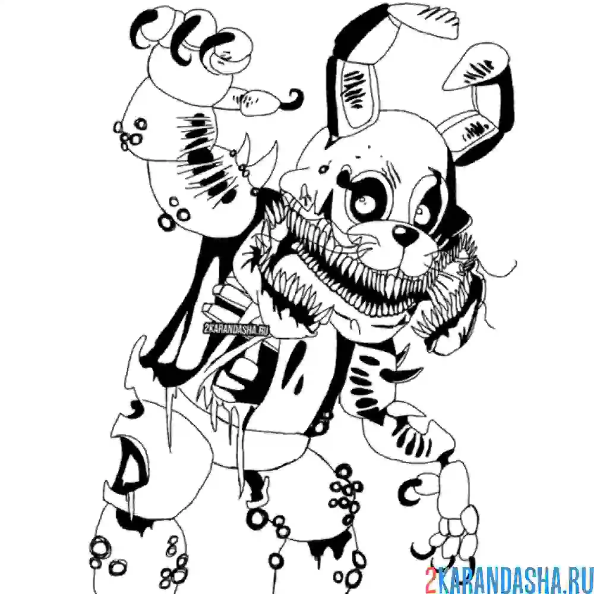 Раскраска бонни сломанный