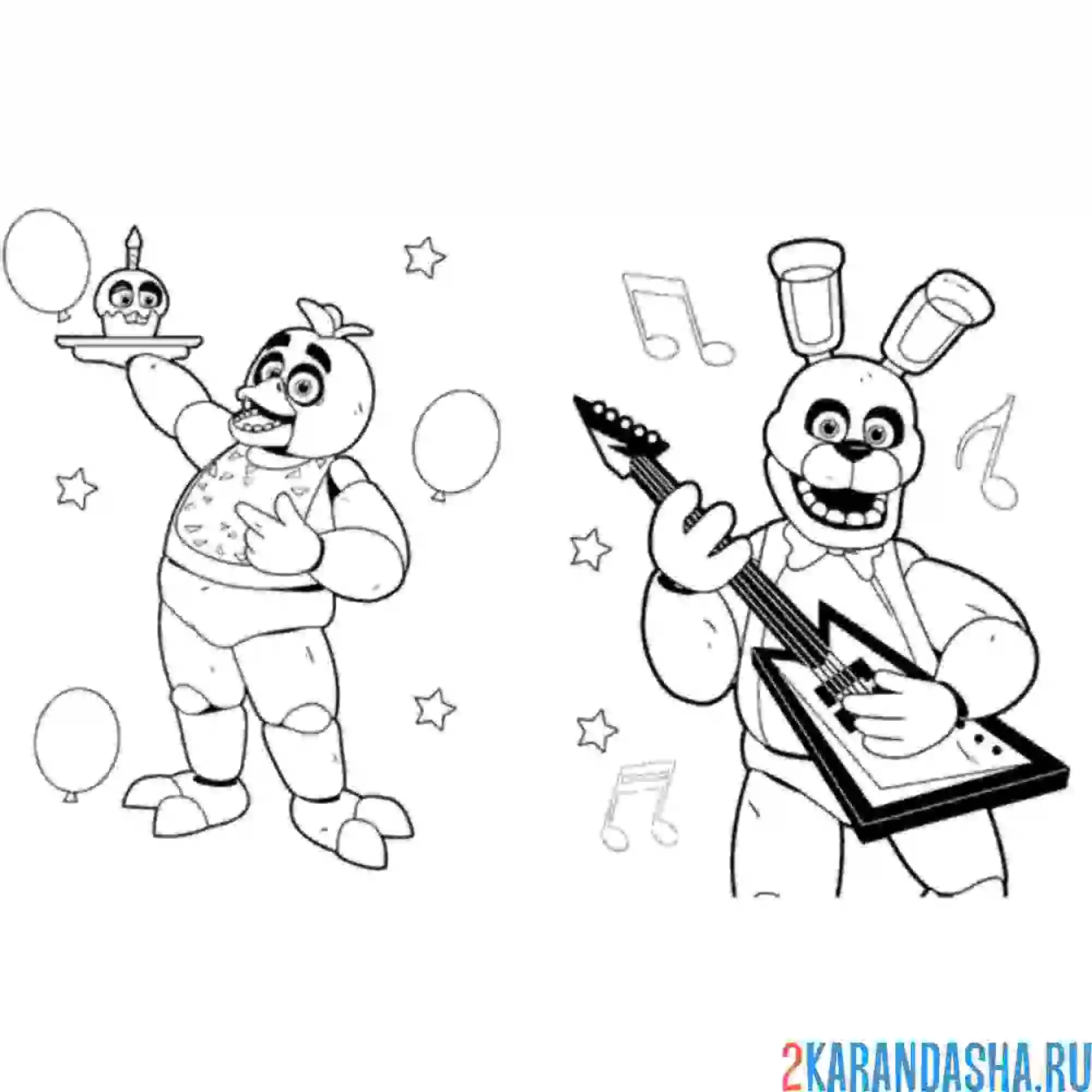 Раскраска два аниматроника