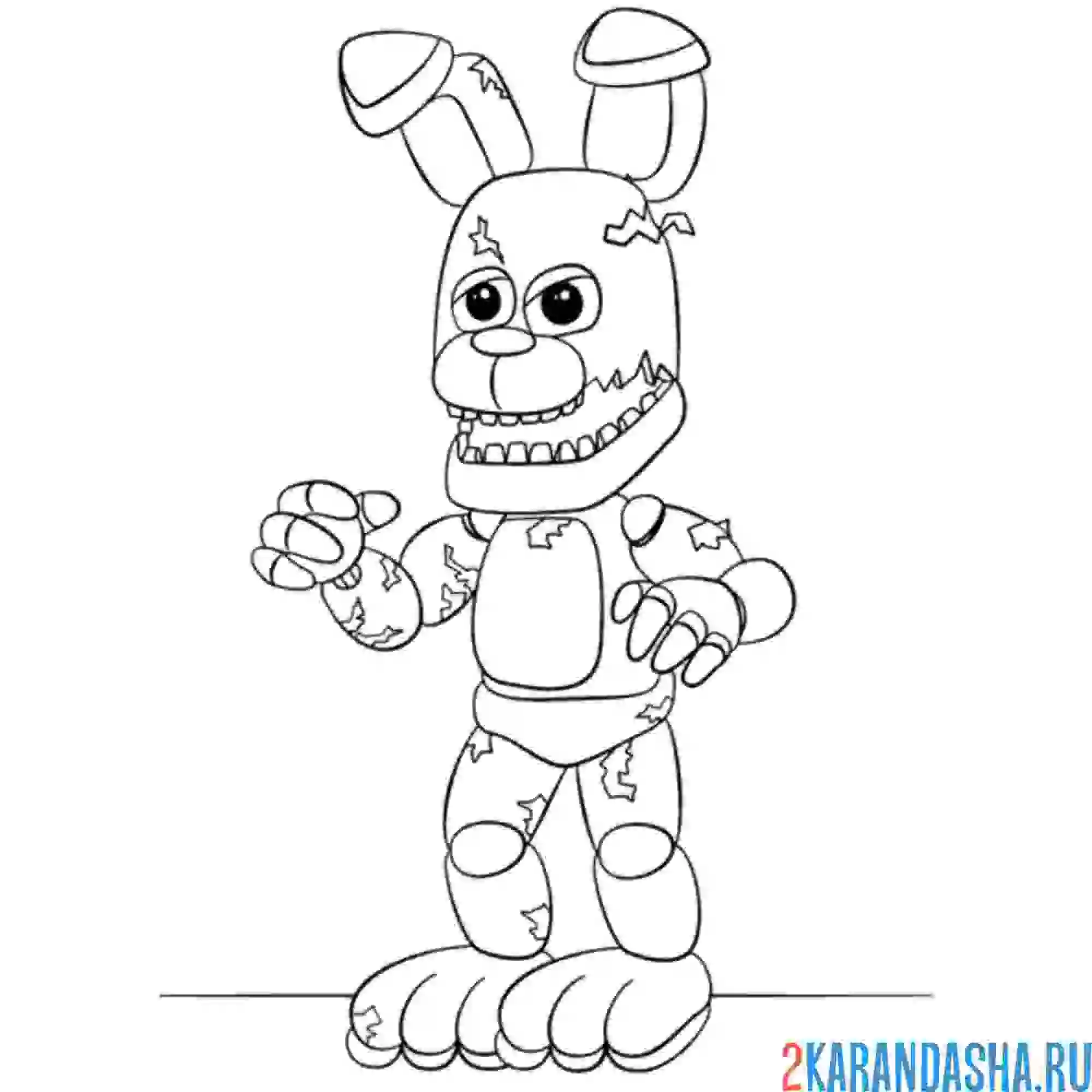 Раскраска бонни аниматроник персонаж