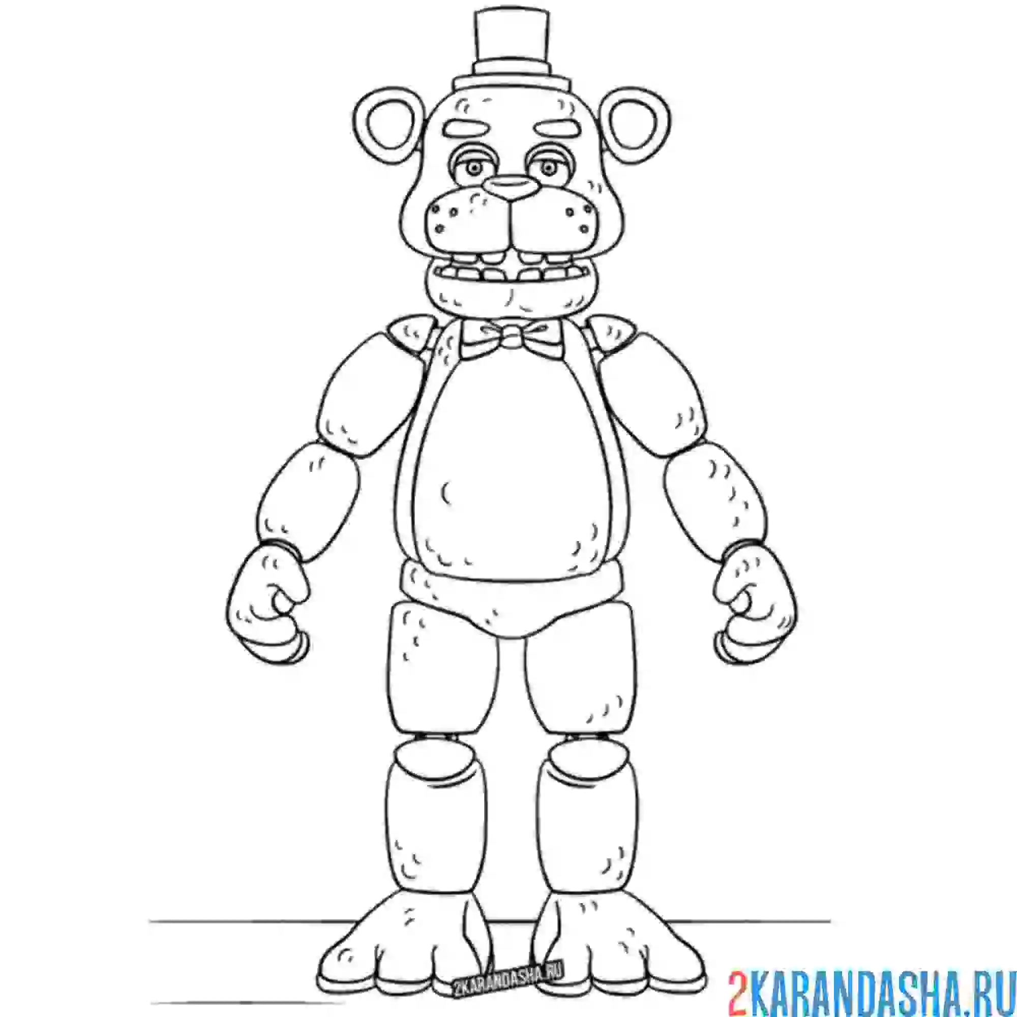 Раскраска аниматроник фредди главный персонаж