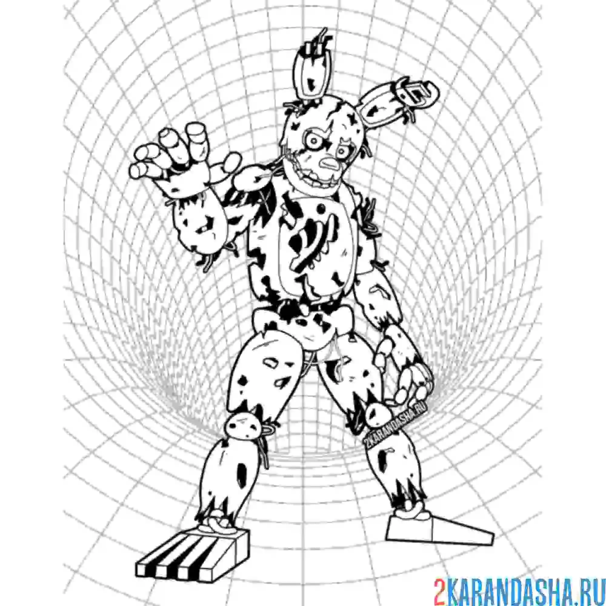 Раскраска бонни персонаж аниматроник