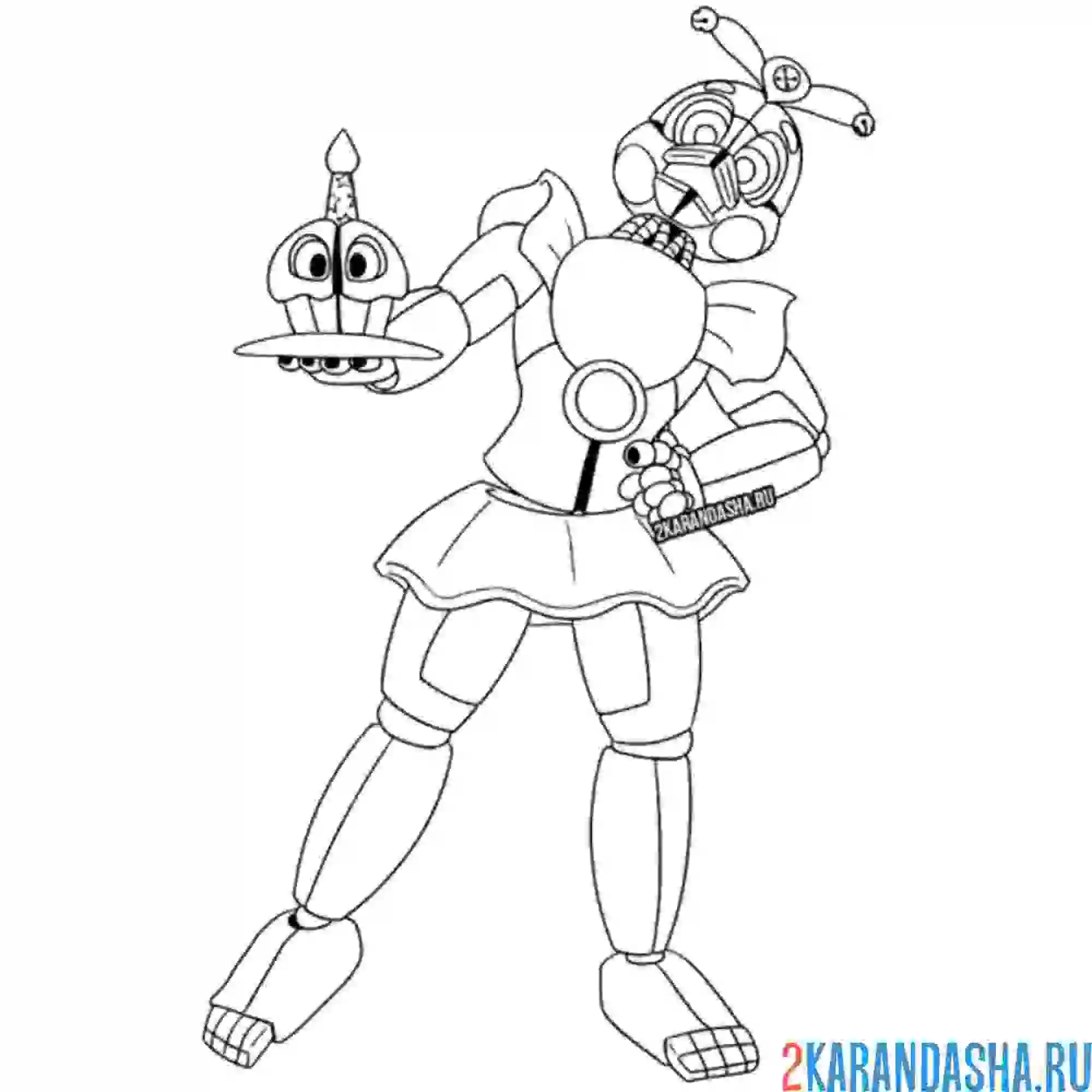 Раскраска чика с кексом