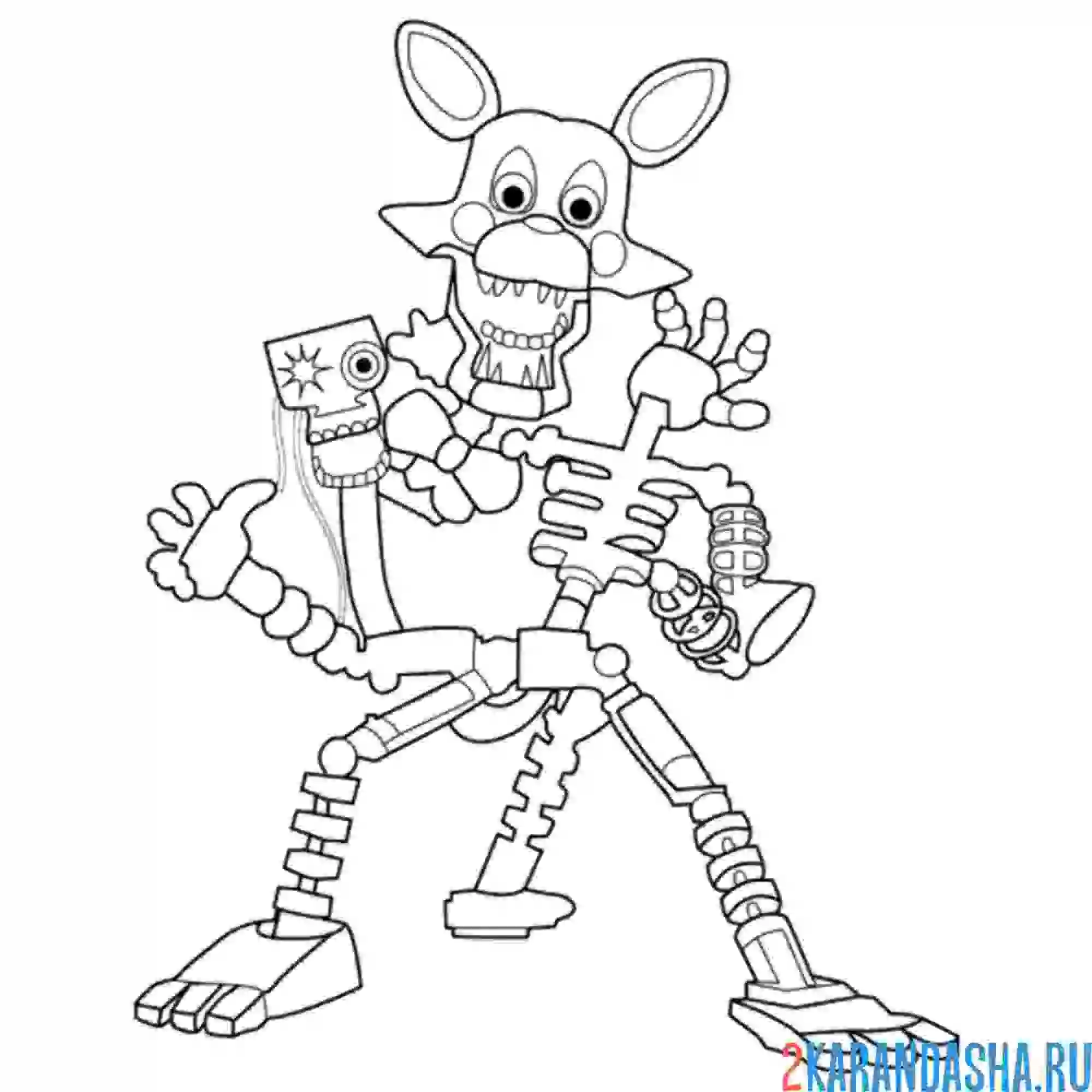 Раскраска мангл аниматроник