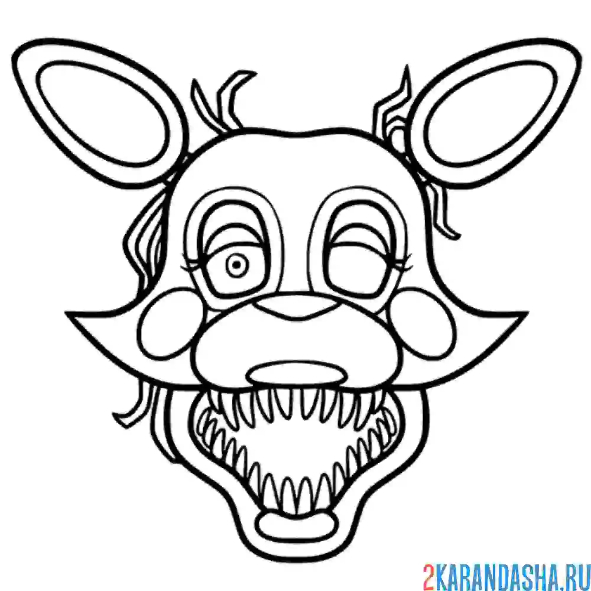 Раскраска мангл голова аниматроник