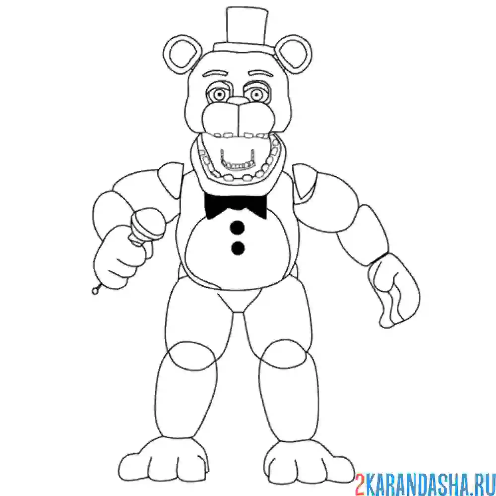 Раскраска золотой фредди поет