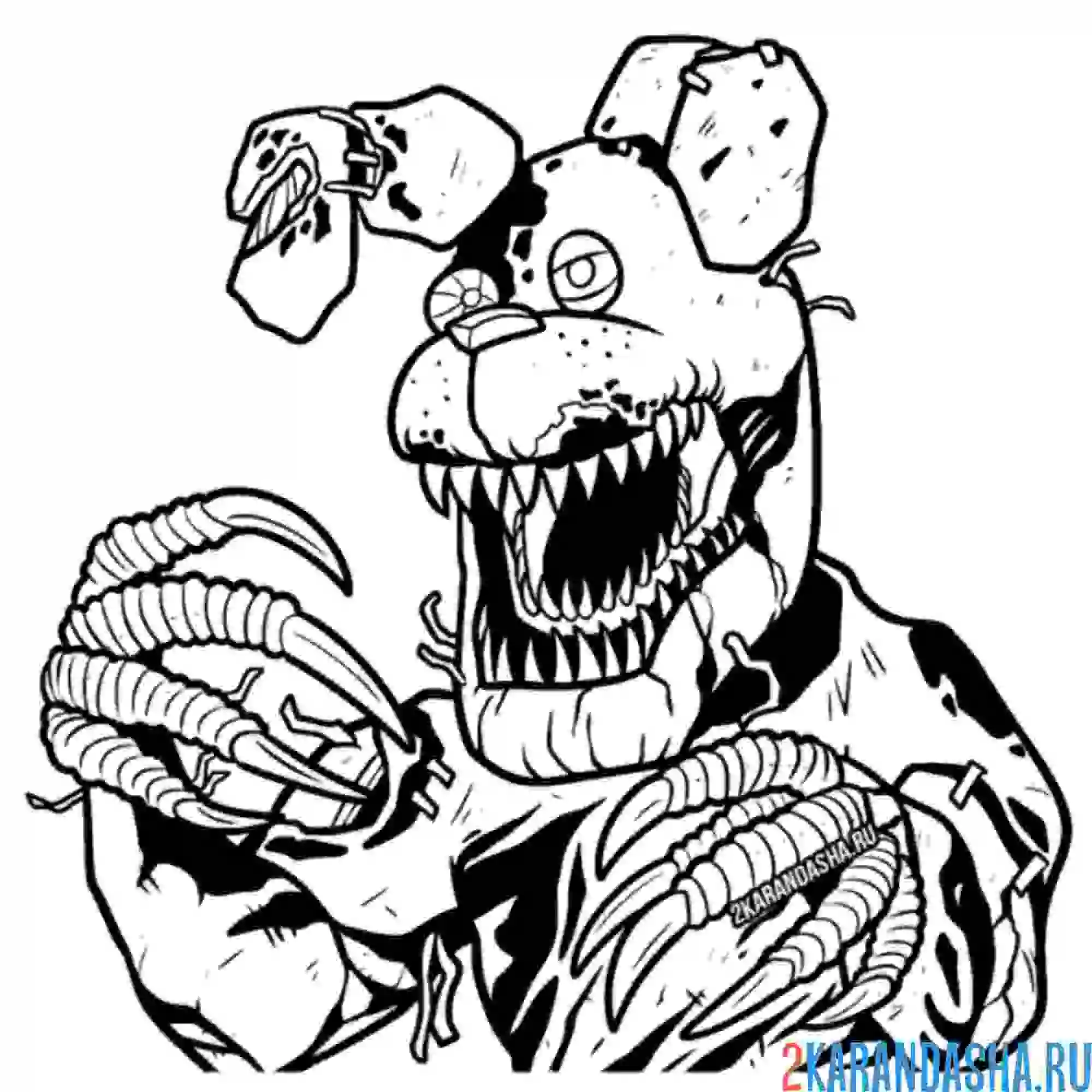 Раскраска бонни кошмарный робот