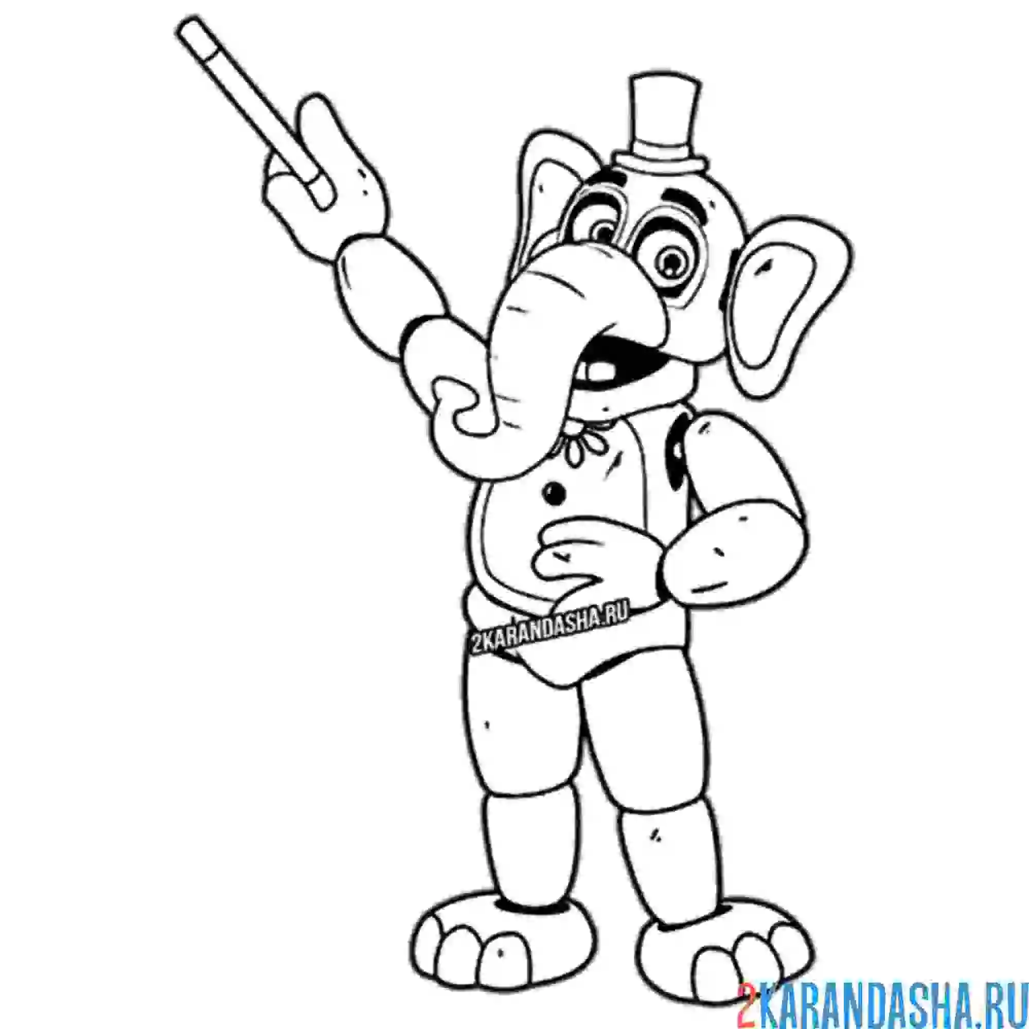 Раскраска аниматроник слон