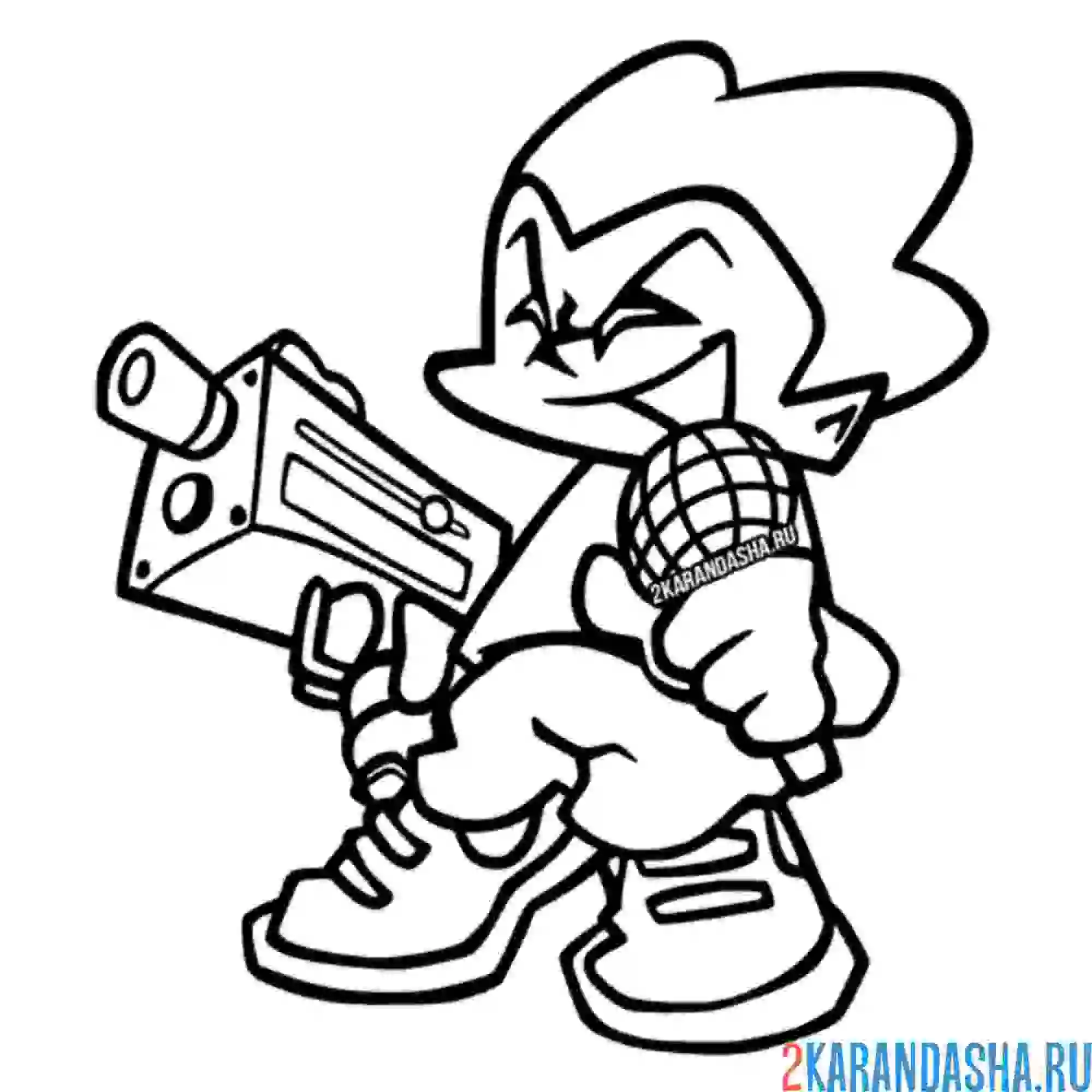 Раскраска friday night funkin пико