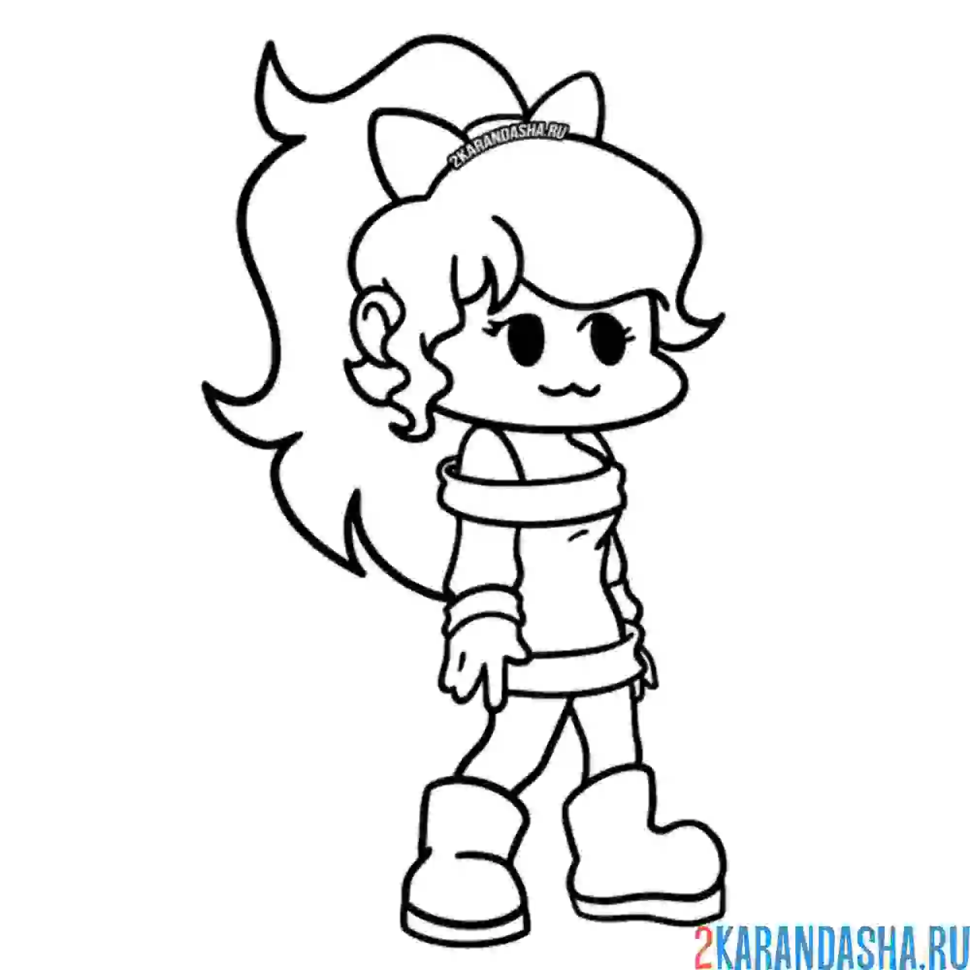 Раскраска девушка friday night funkin