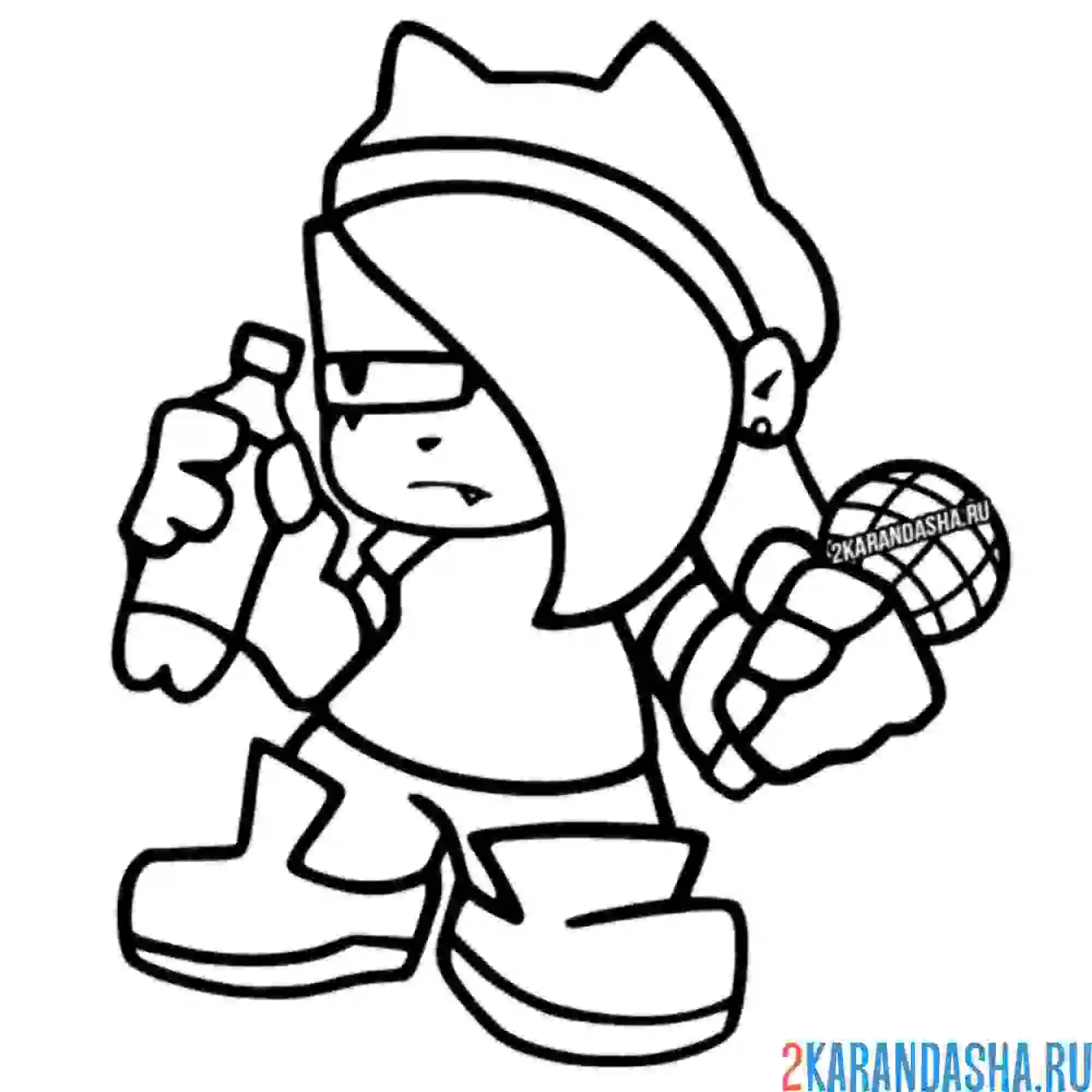 Раскраска annie friday night funkin