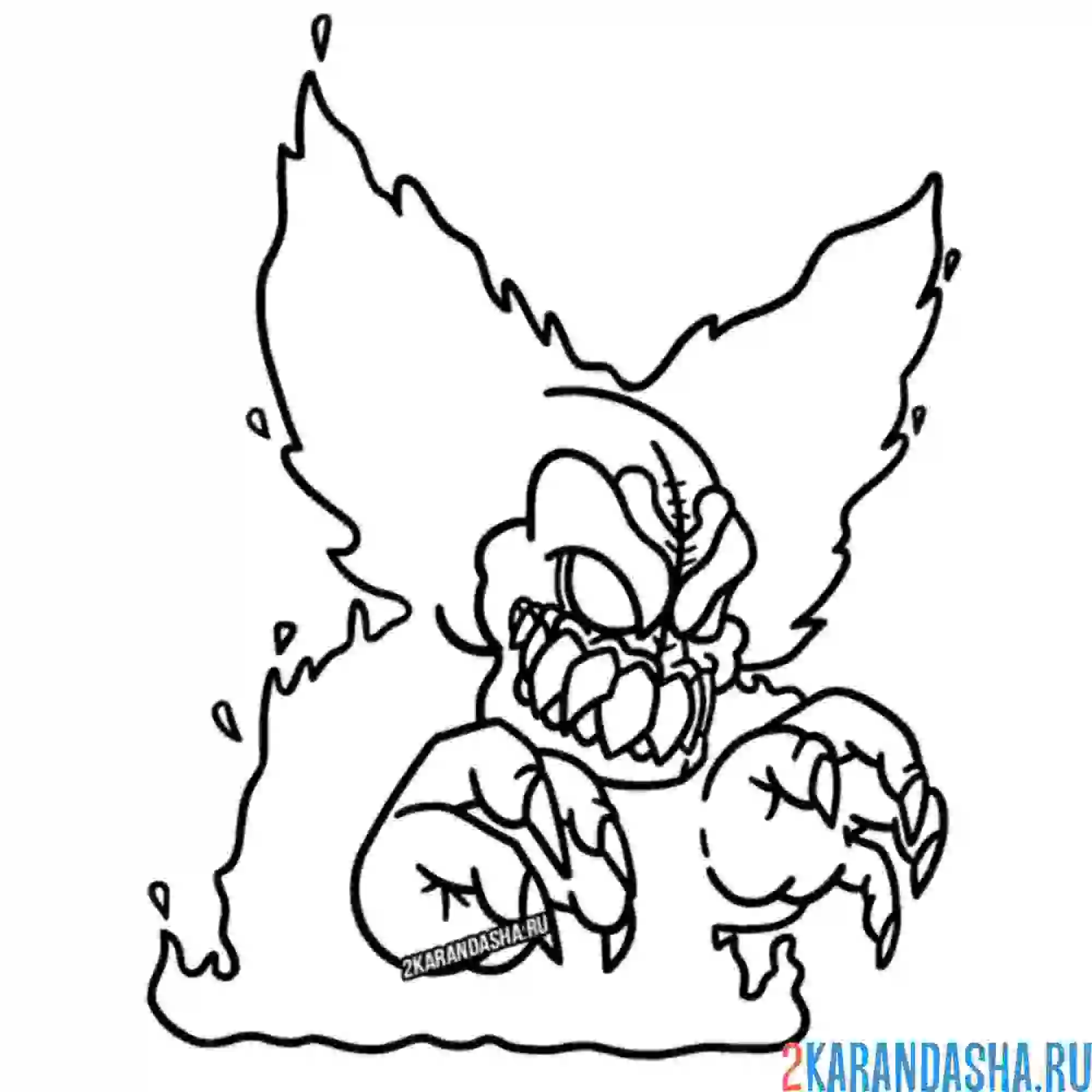 Раскраска огненный клоун фнф