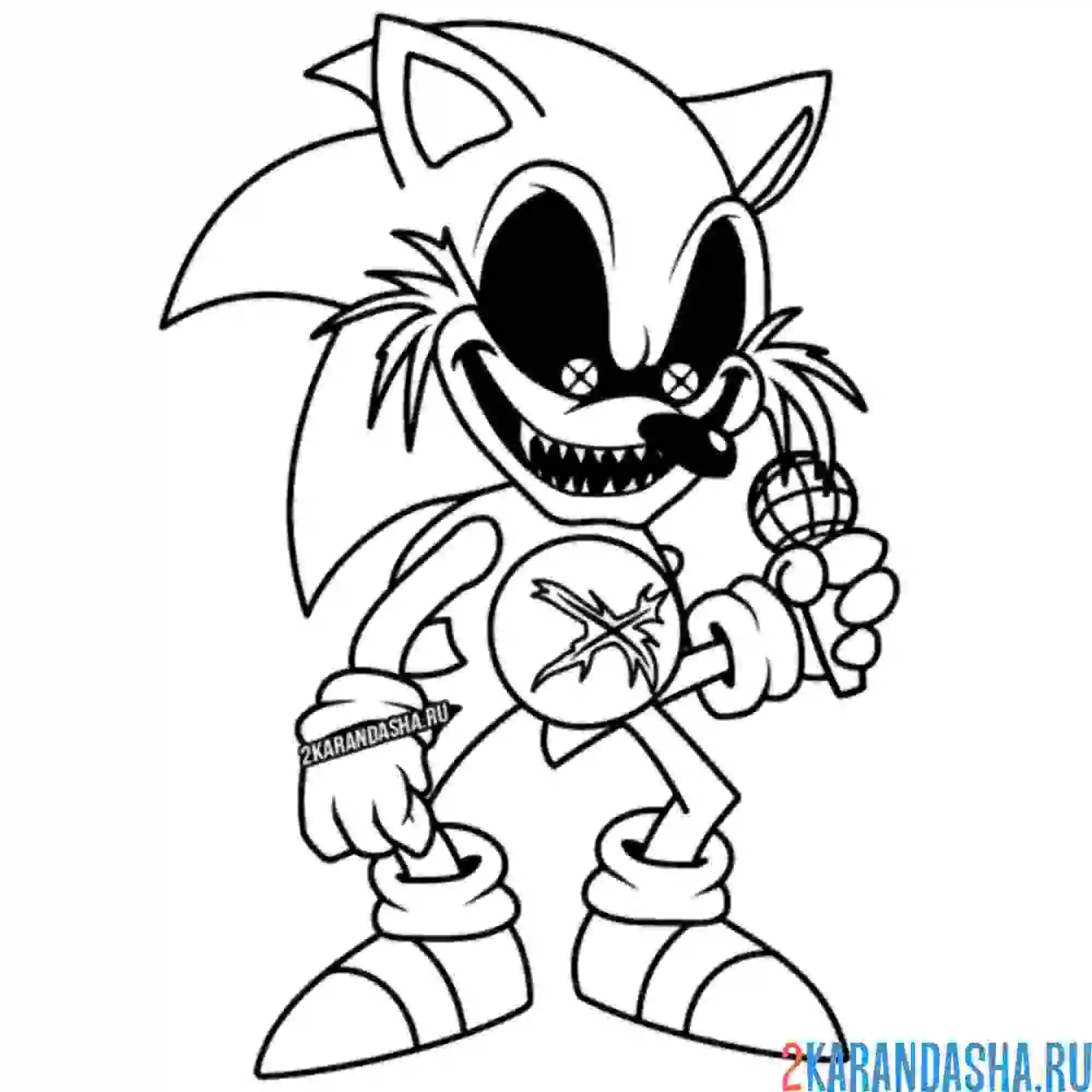 Раскраска friday night funkin соник лорд exe