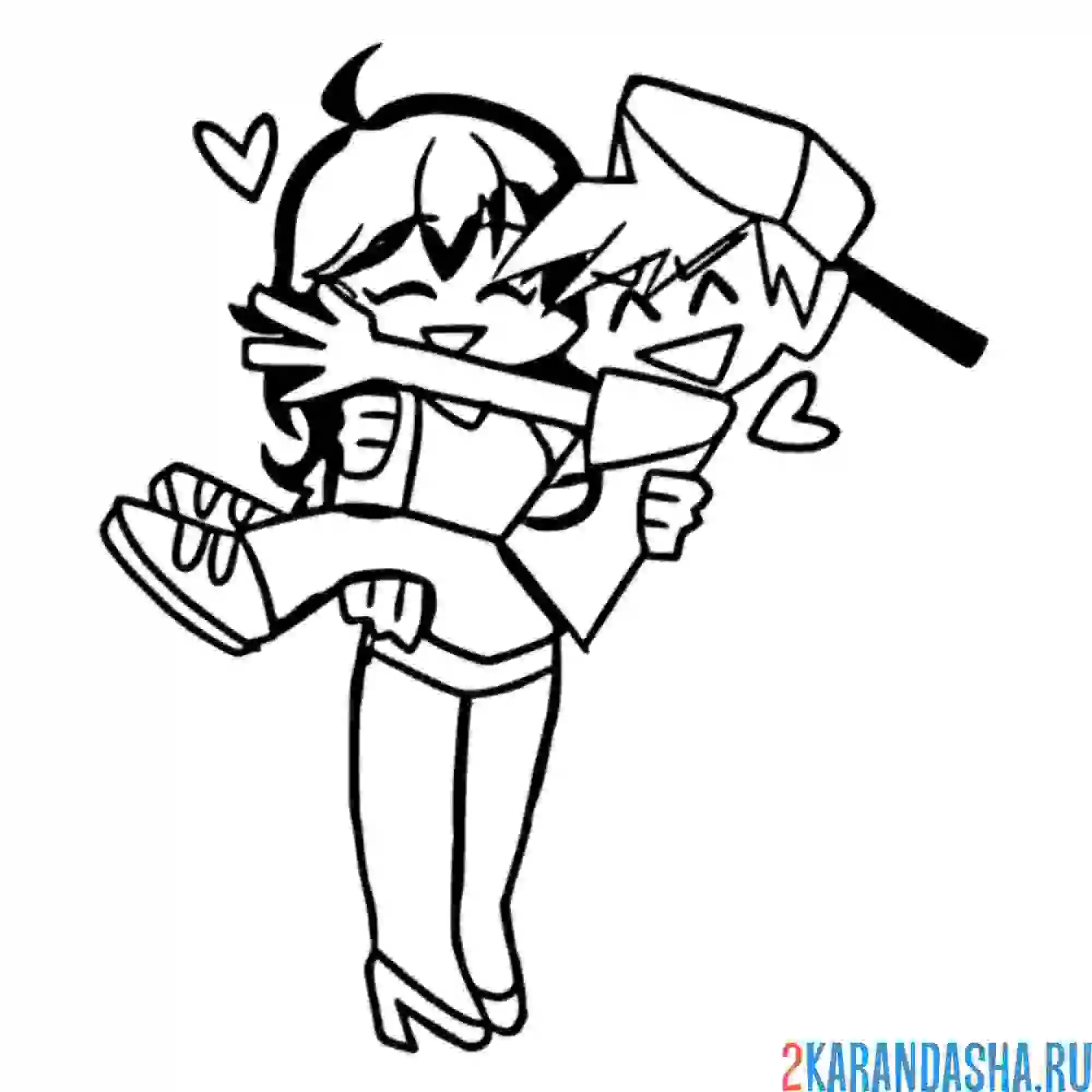 Раскраска парочка парень и девушка