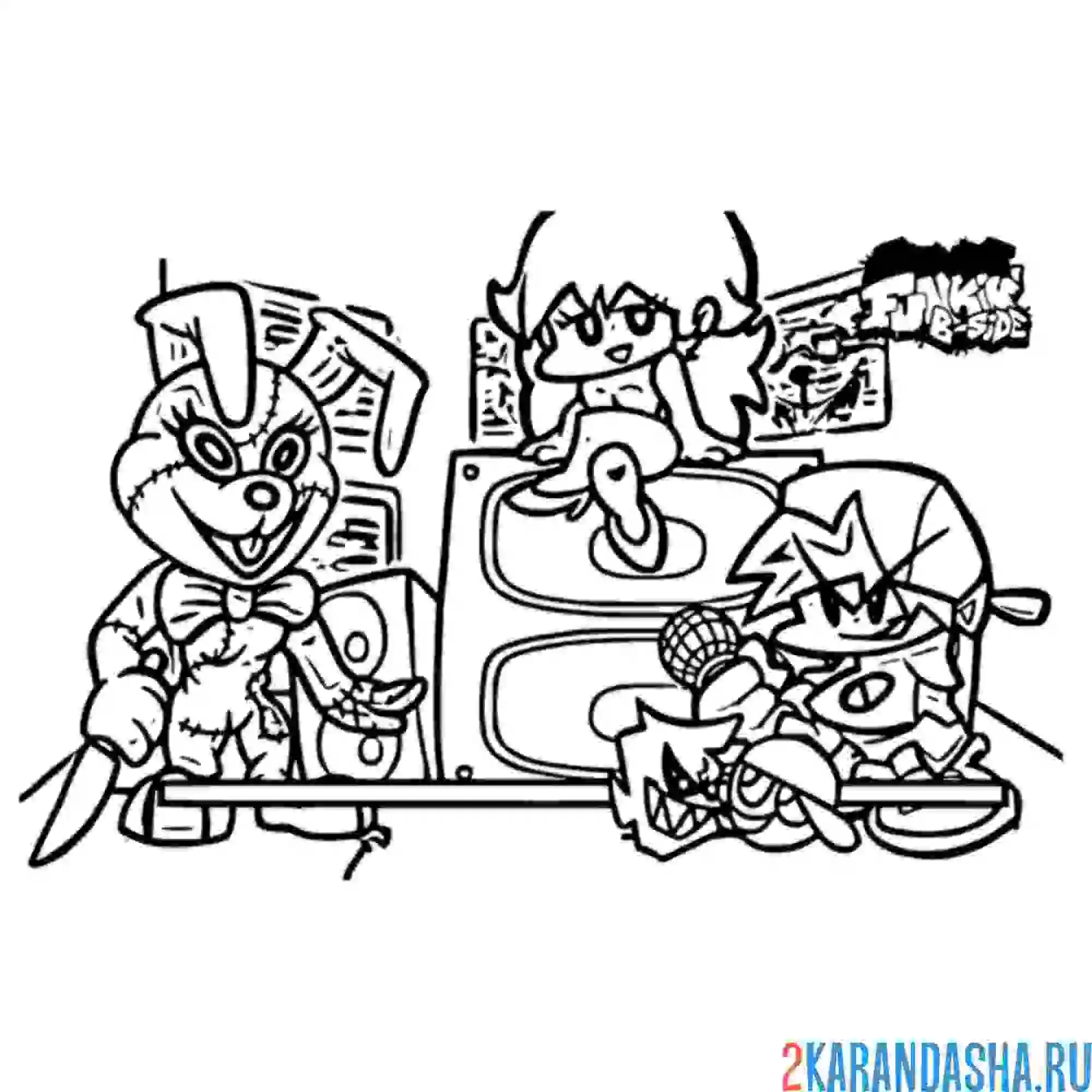 Раскраска friday night funkin вышли на баттл