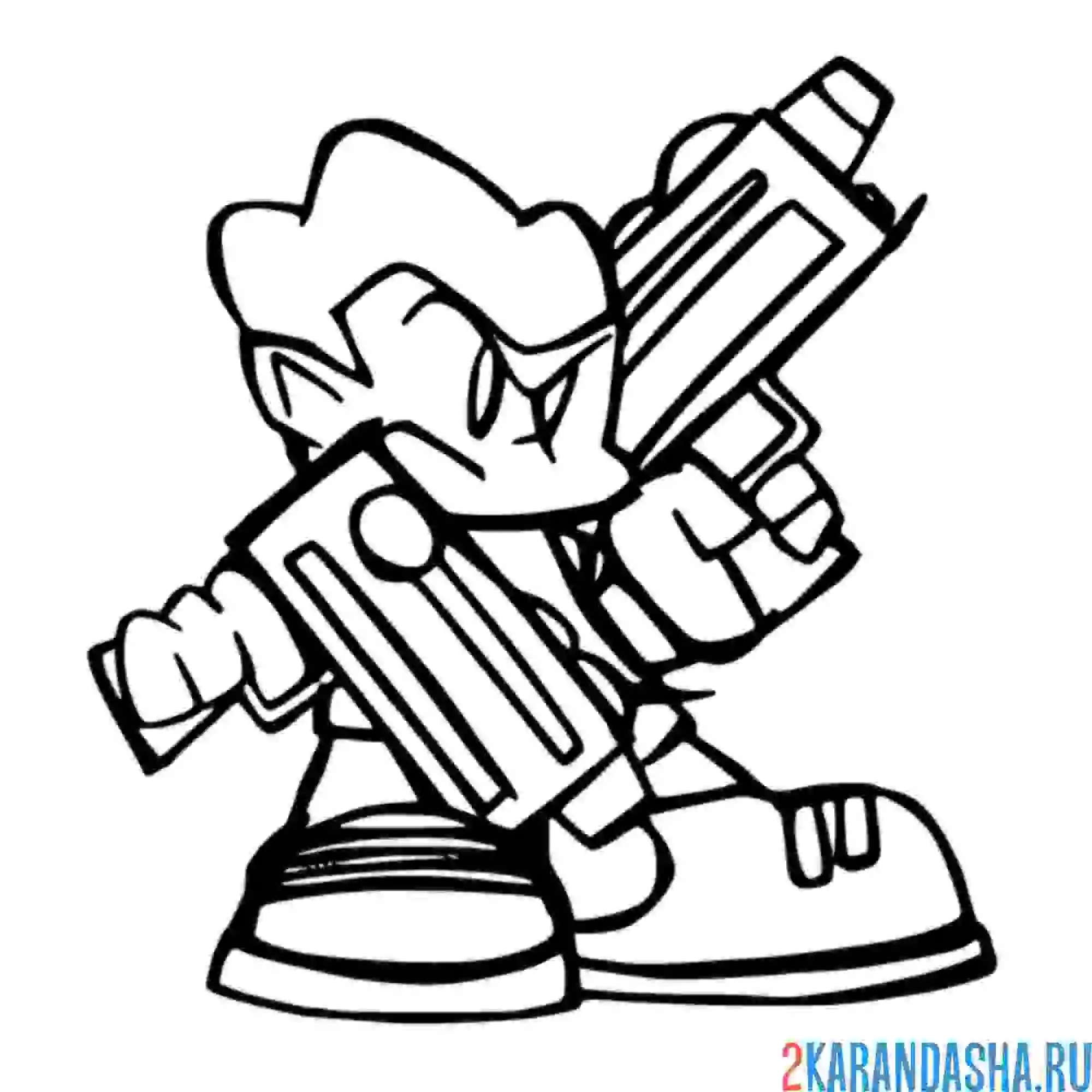 Раскраска friday night funkin пико баттл