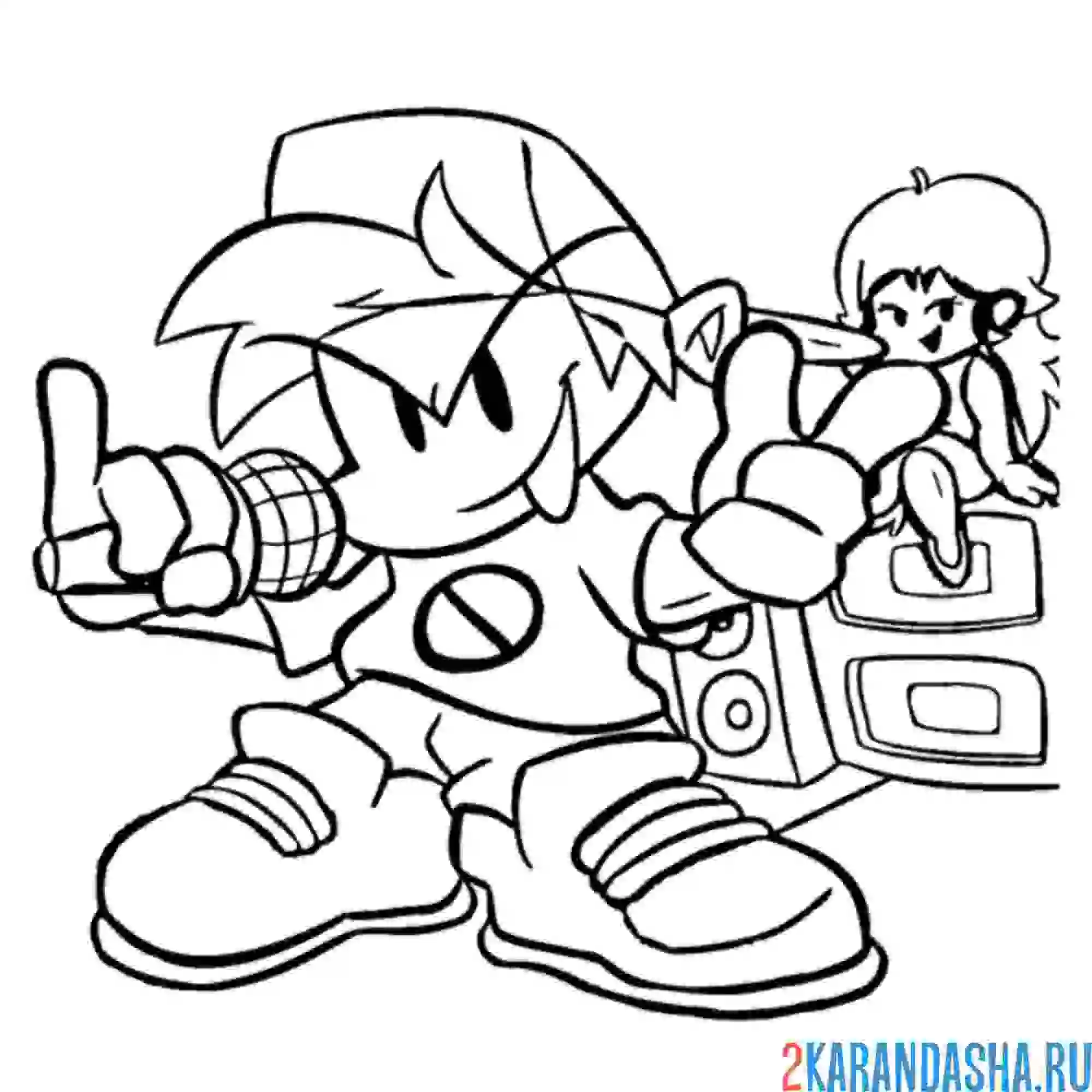 Раскраска бойфренд и герлфренд fnf