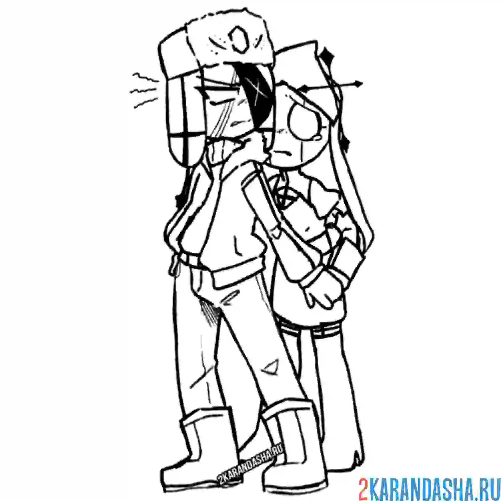 Раскраска сарвенте и рув влюбленные