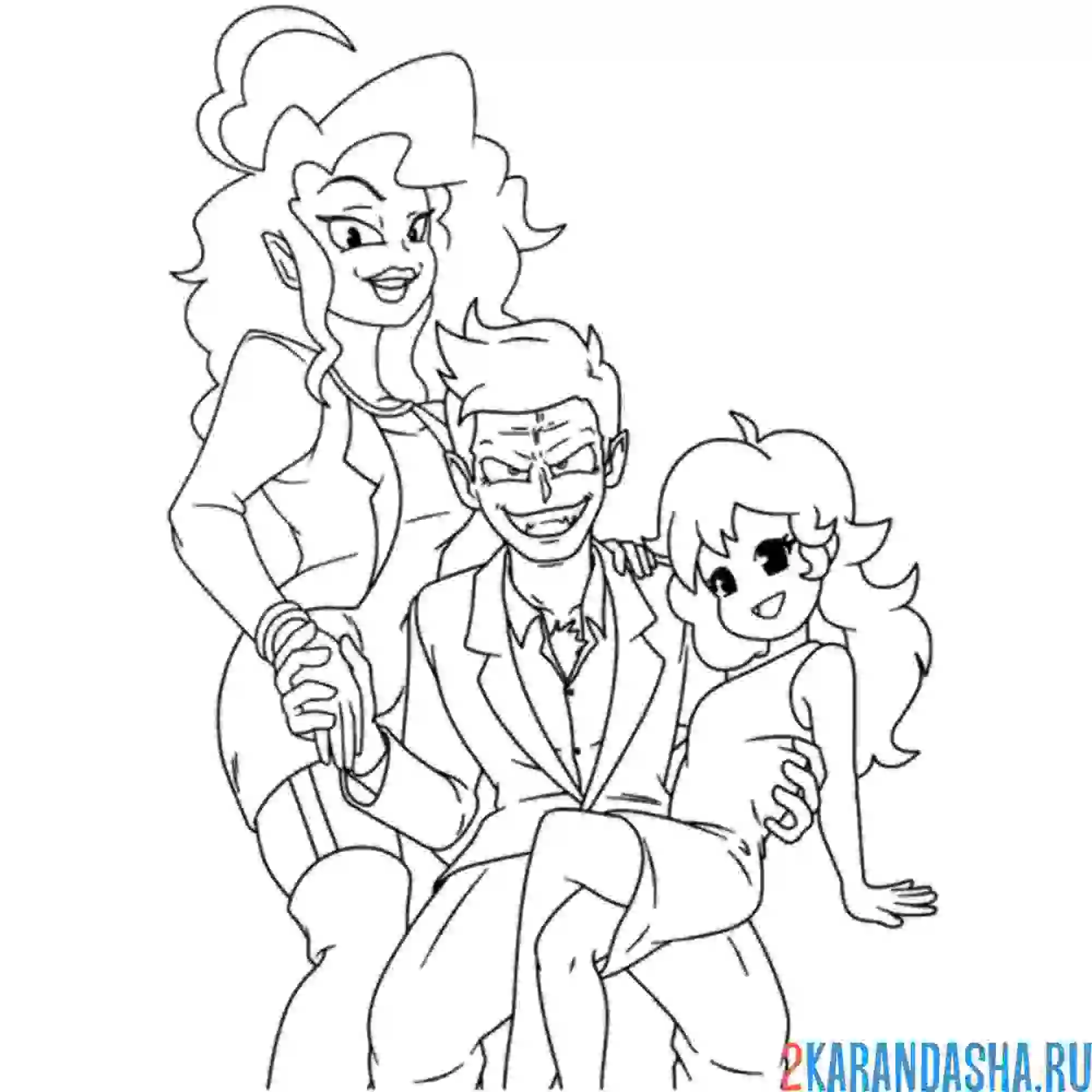 Раскраска семейка friday night funkin