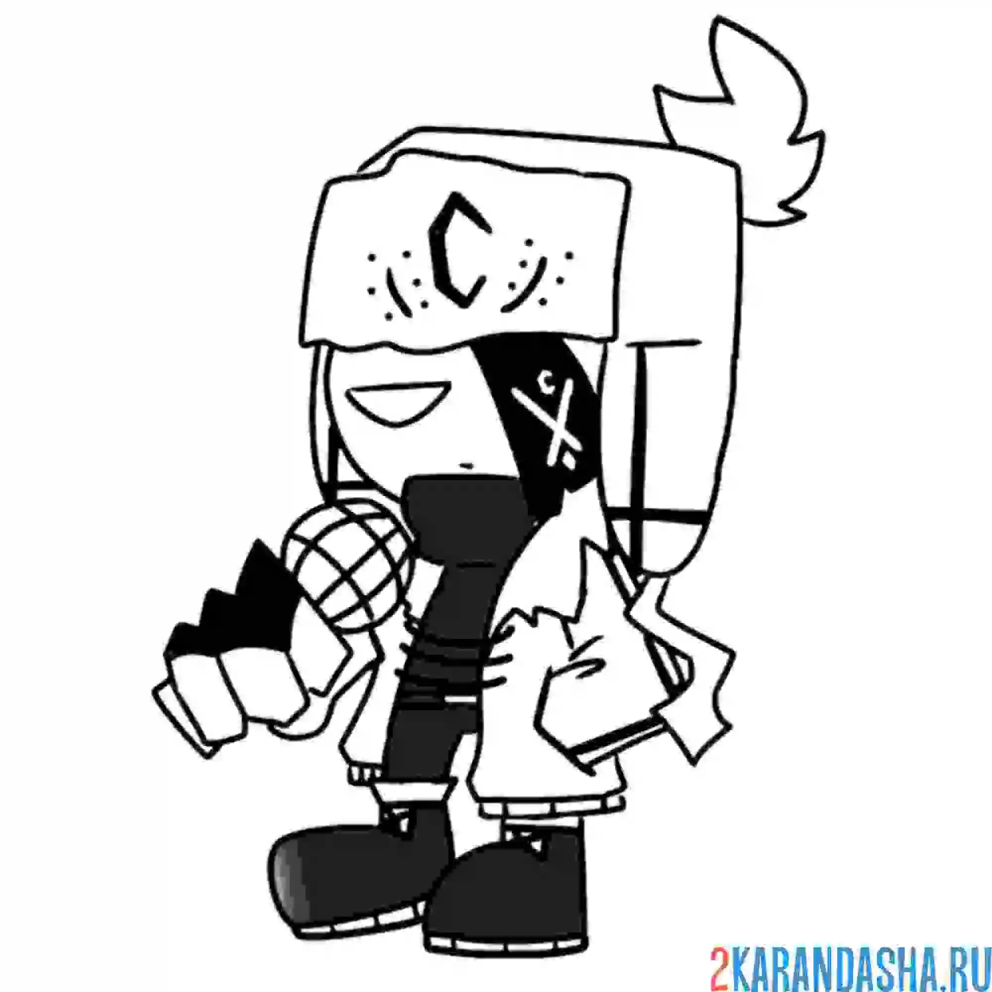 Раскраска ruv friday night funkin fnf