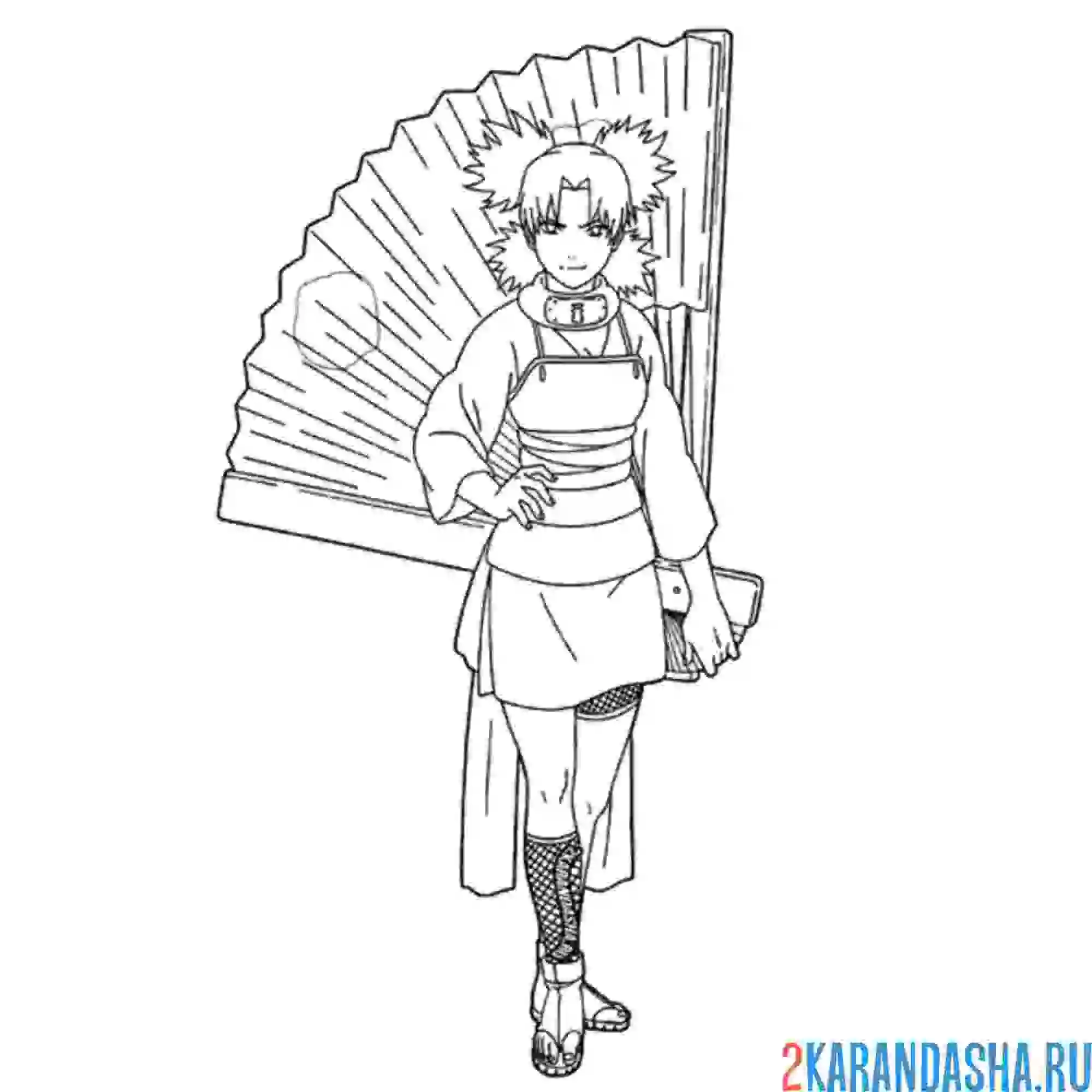 Раскраска темари с веером идет