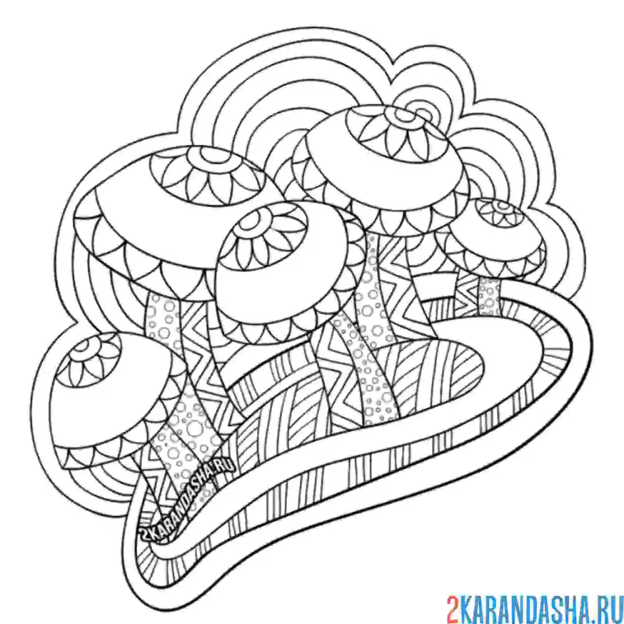 Раскраска антистресс грибной