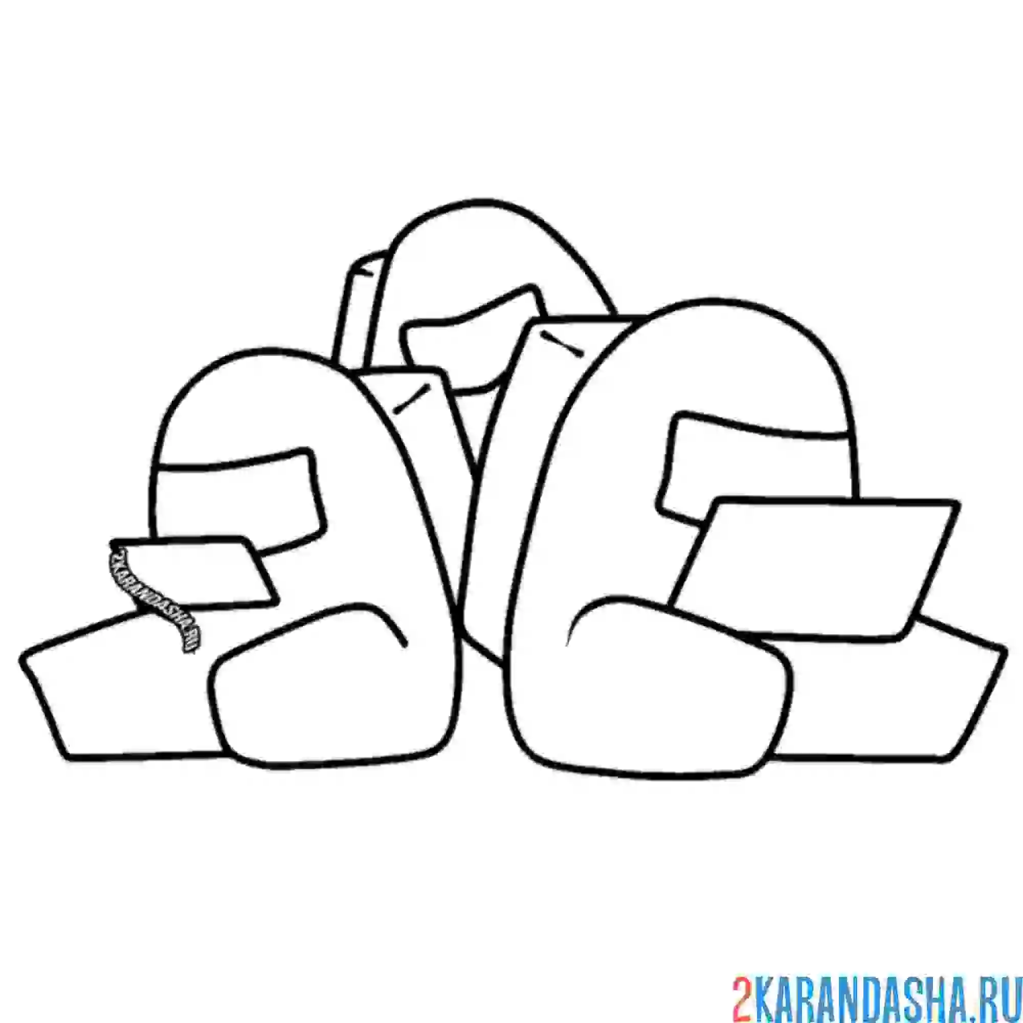 Раскраска три игрока вместе амонг ас