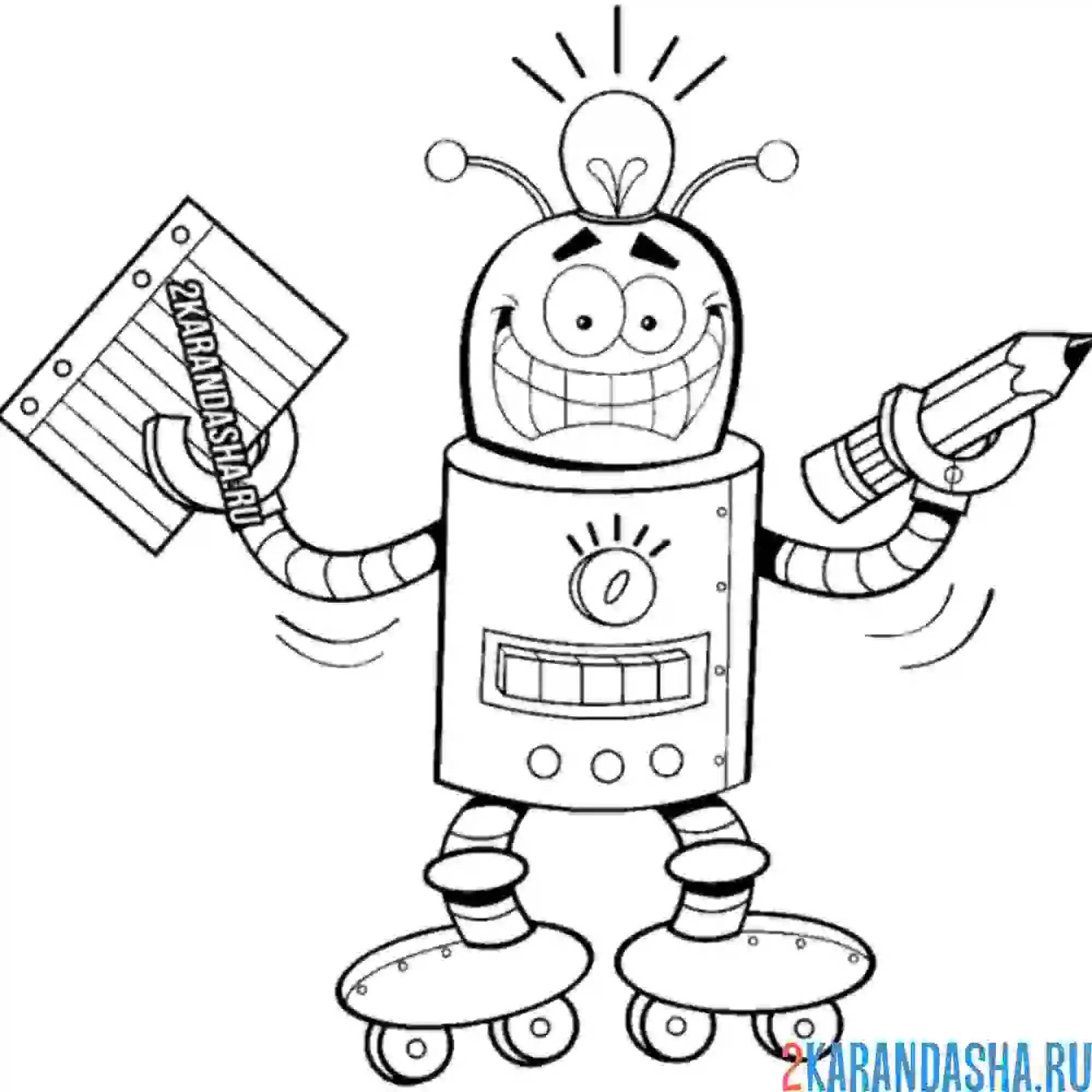 Раскраска робот в офис