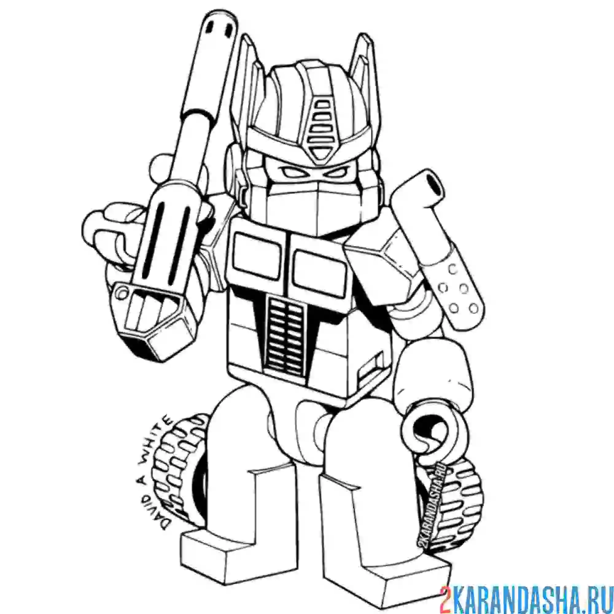 Раскраска лего-робот