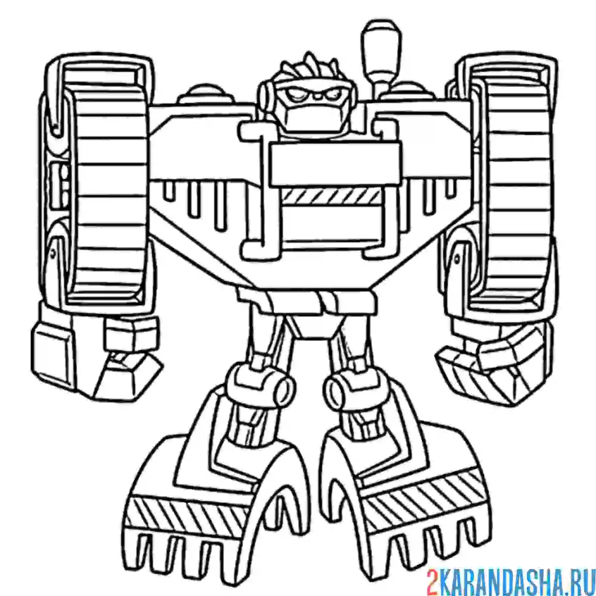 Раскраска робот-экскаватор