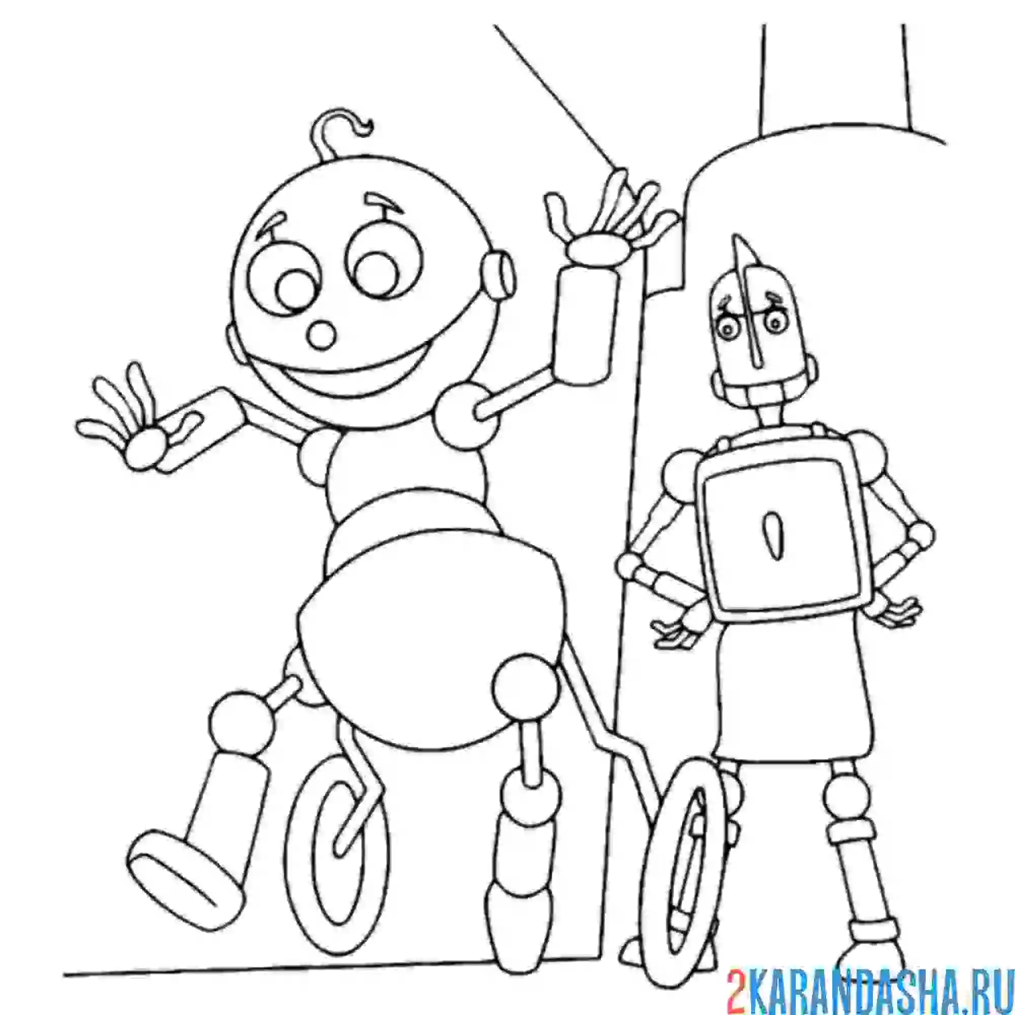 Раскраска робот учится ездить