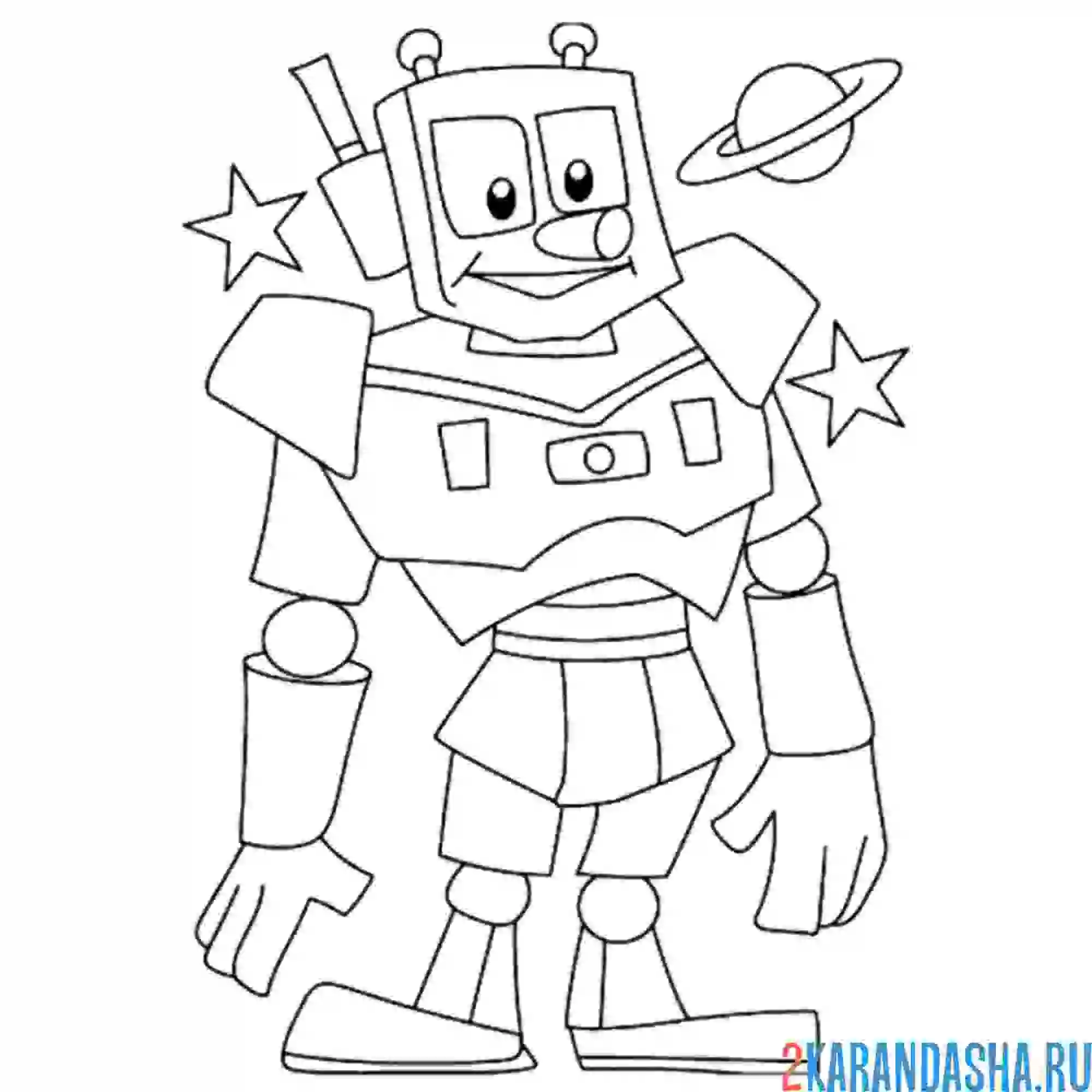 Раскраска робот-космонавт