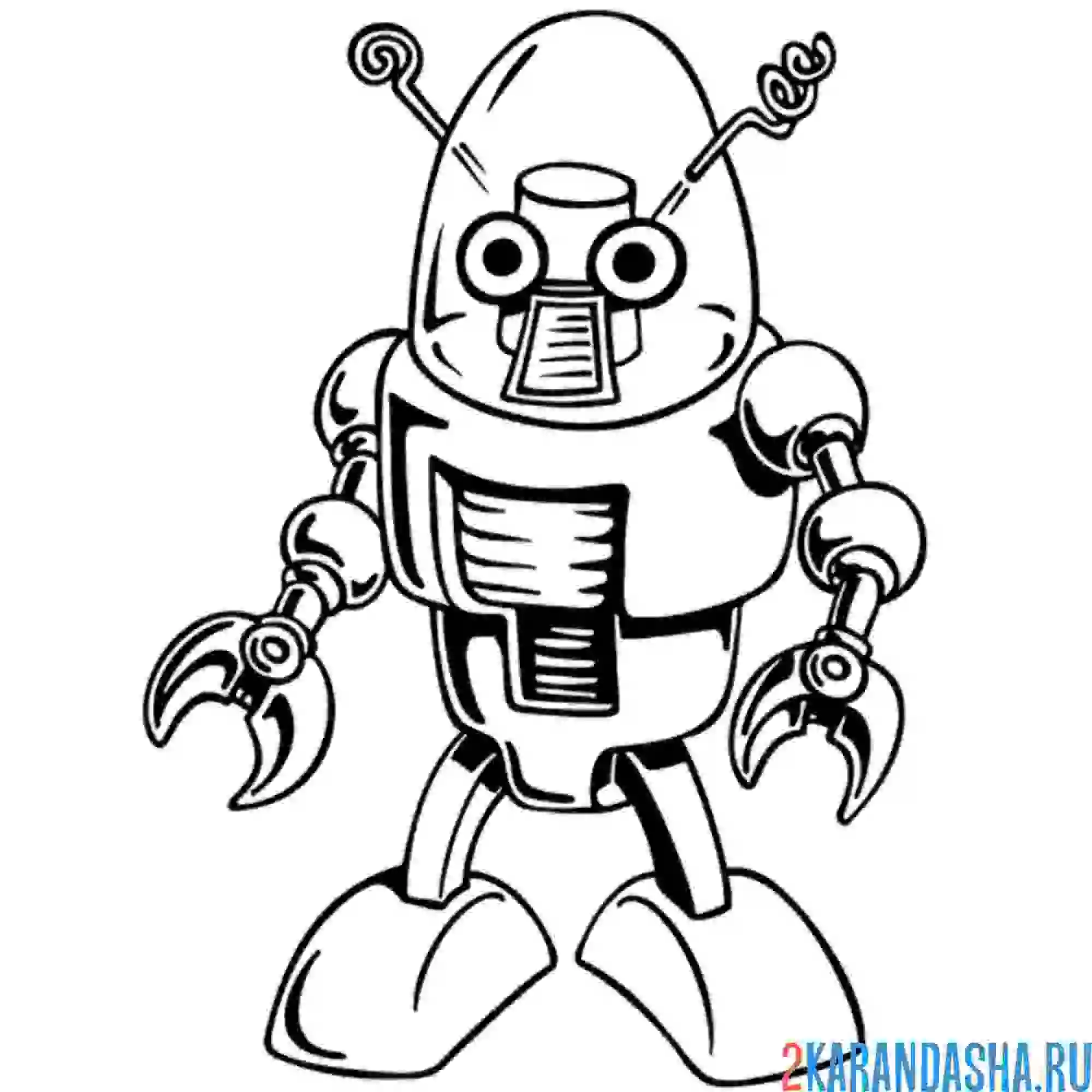 Раскраска робот с антеннками