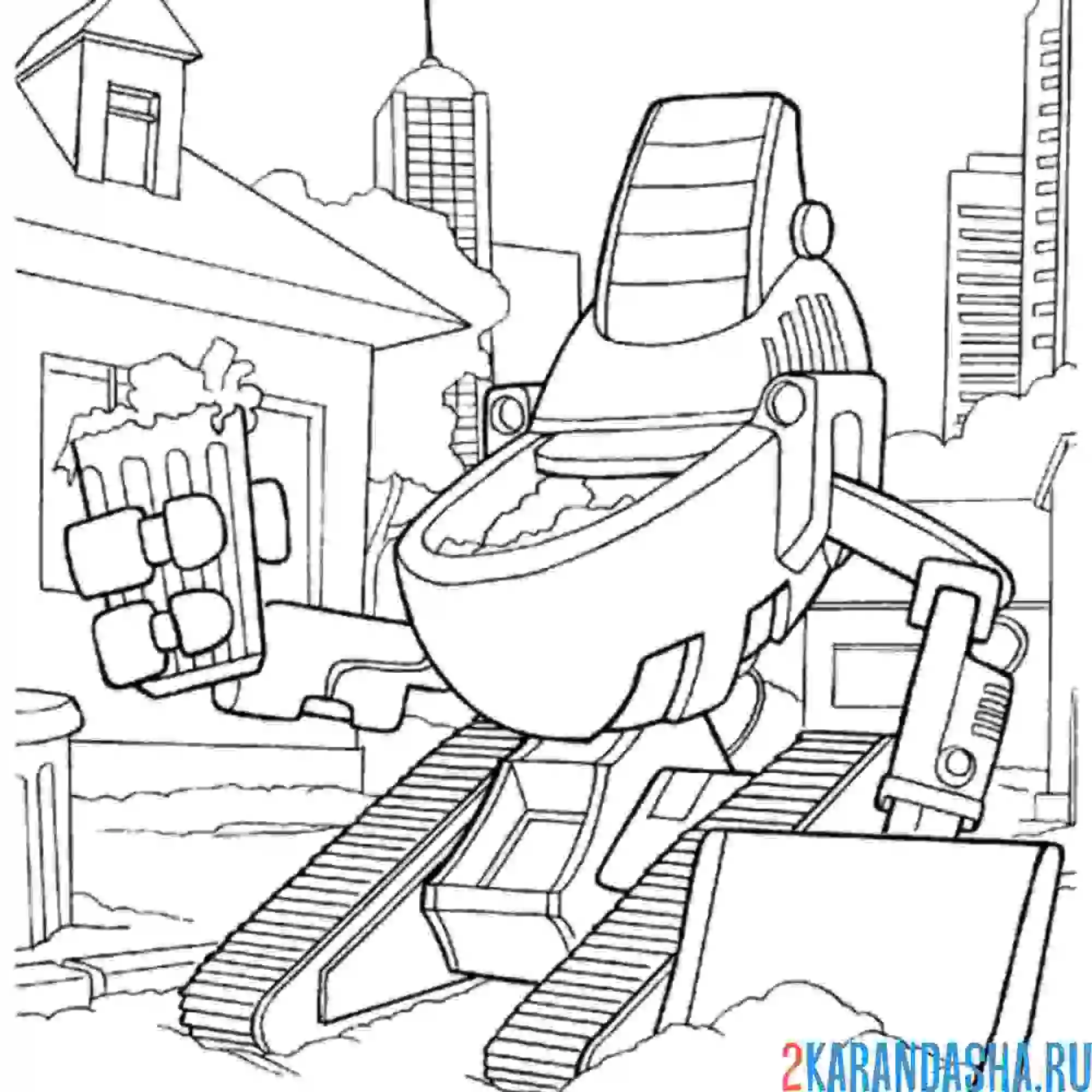 Раскраска робот-строитель