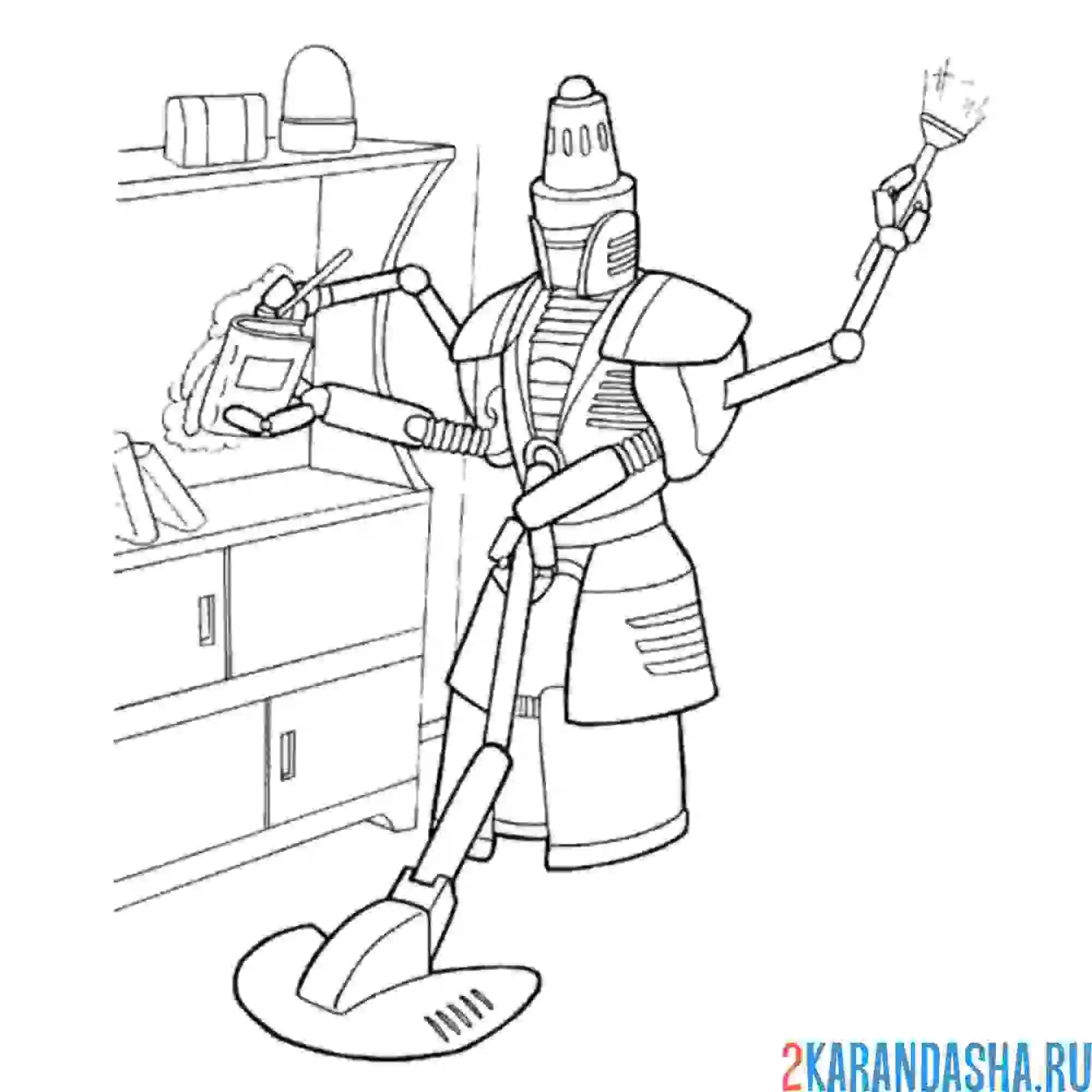 Раскраска робот-уборщик