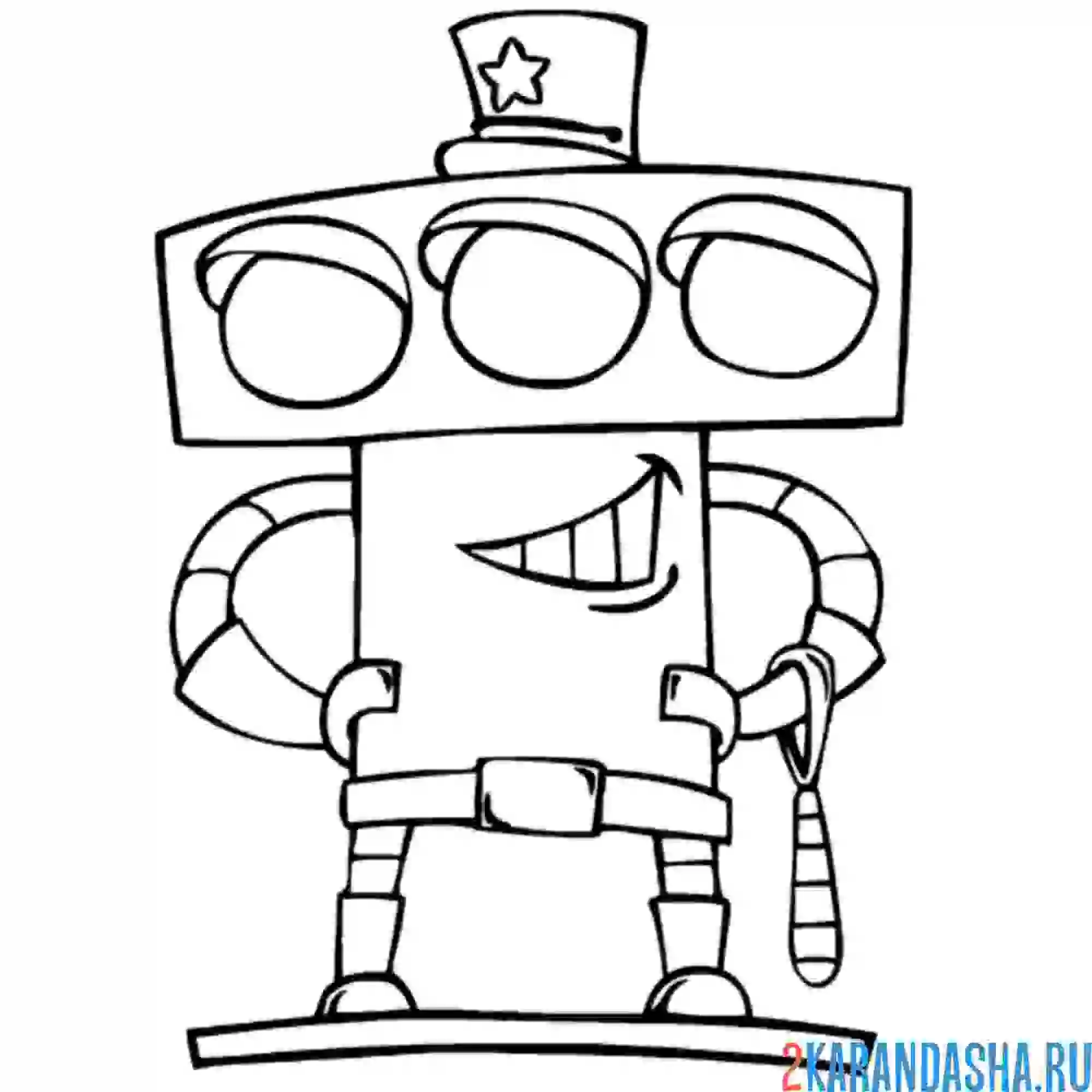 Раскраска робот-светофор