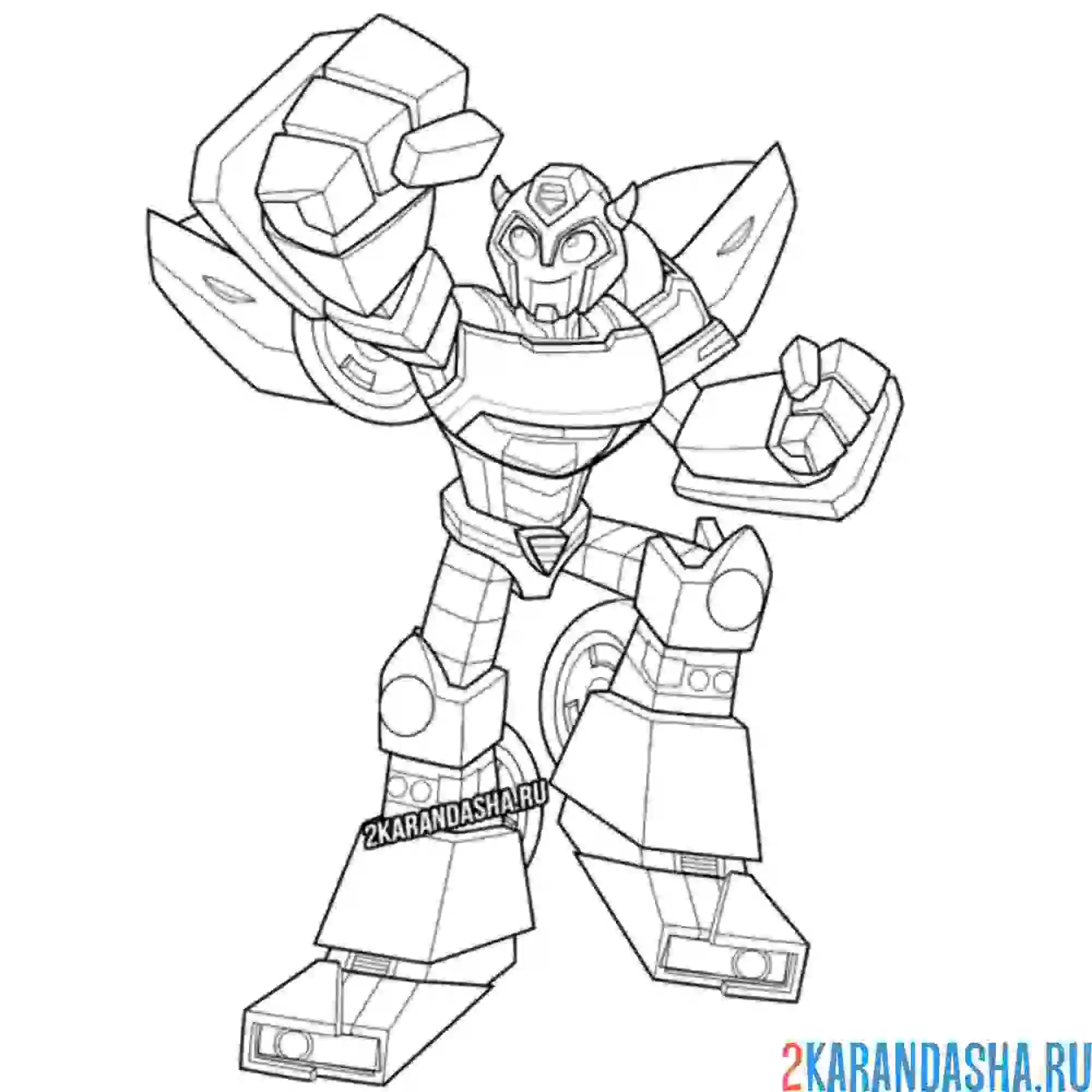 Раскраска трансформер-автобот добрый